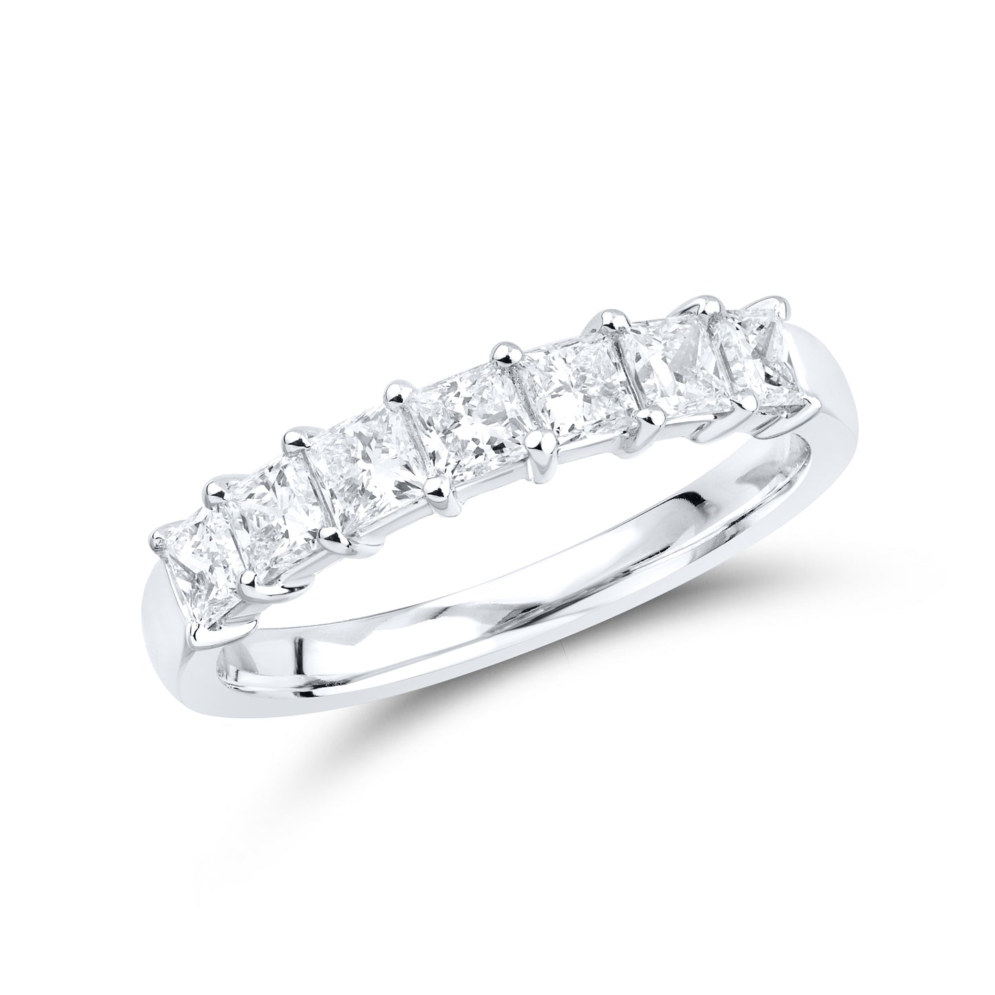 14kt White Gold 1.10 CTW Lab Diamond Princes Shape Ladies Band
