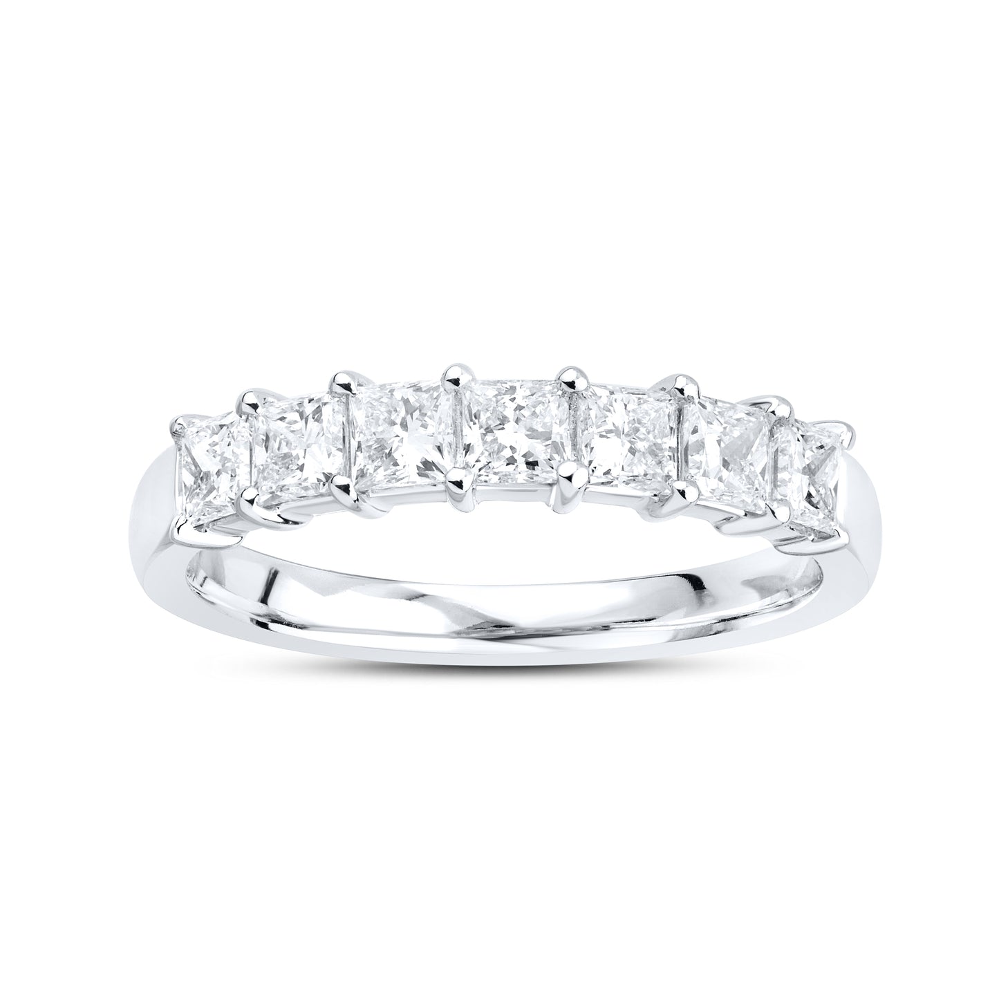 14kt White Gold 1.10 CTW Lab Diamond Princes Shape Ladies Band