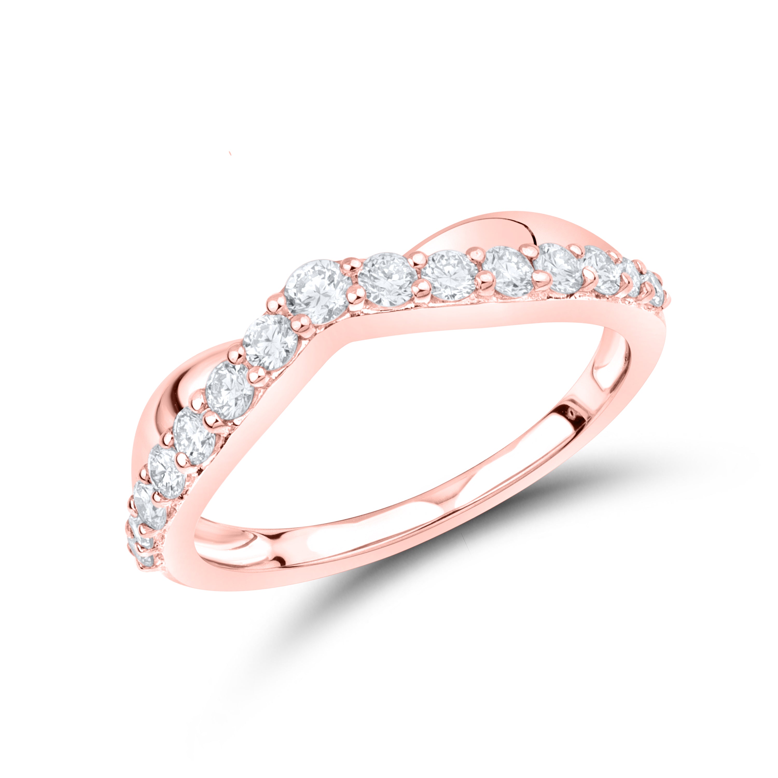 14k Rose Gold 0.50 ctw lab diamond band
