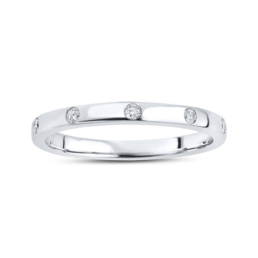 14KT WHITE GOLD 0.095 CTW  DIAMOND LADIES BAND