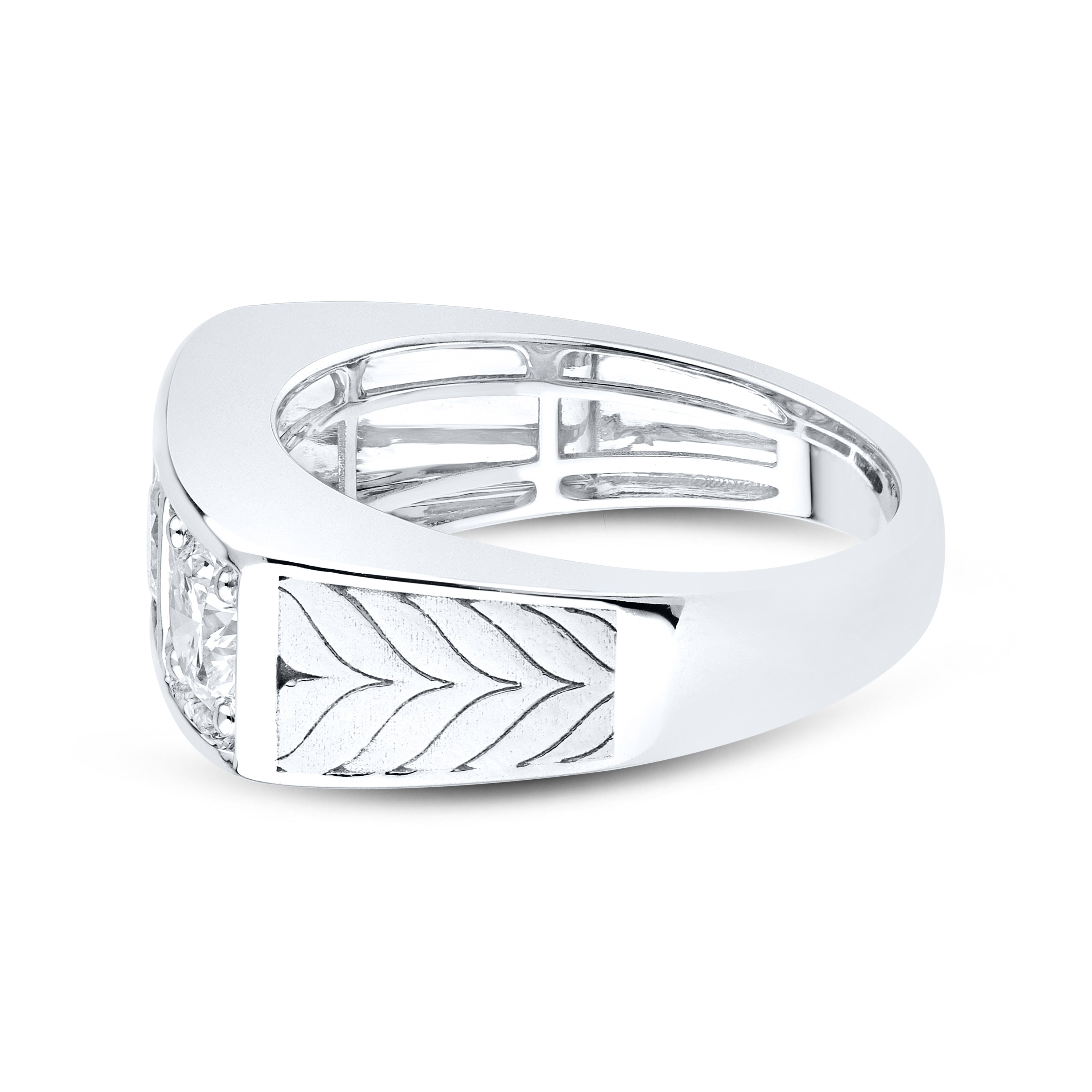 14kt White Gold 2.25 CTW Lab Diamond Men's Band