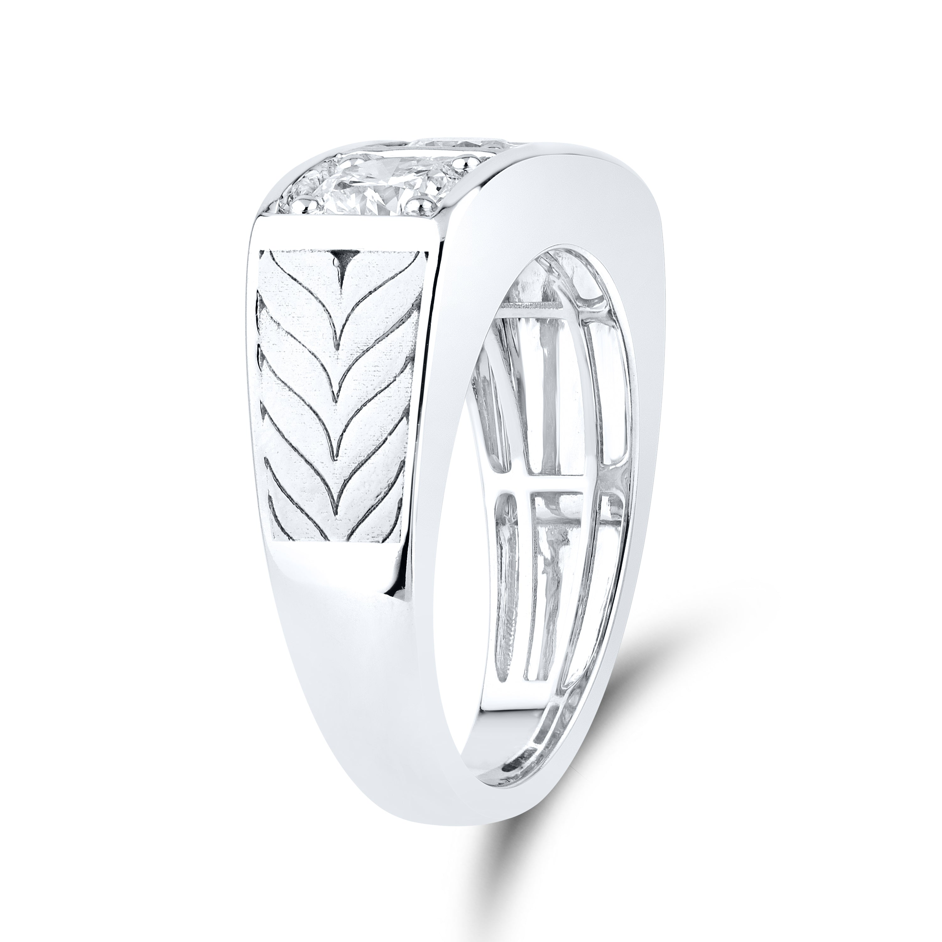 14kt White Gold 2.25 CTW Lab Diamond Men's Band