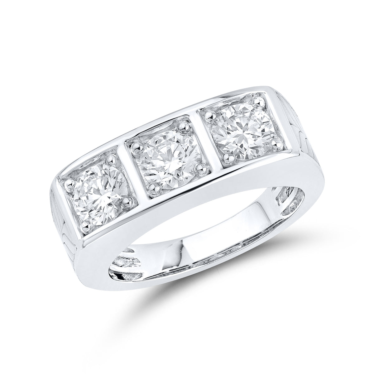 14kt White Gold 2.25 CTW Lab Diamond Men's Band