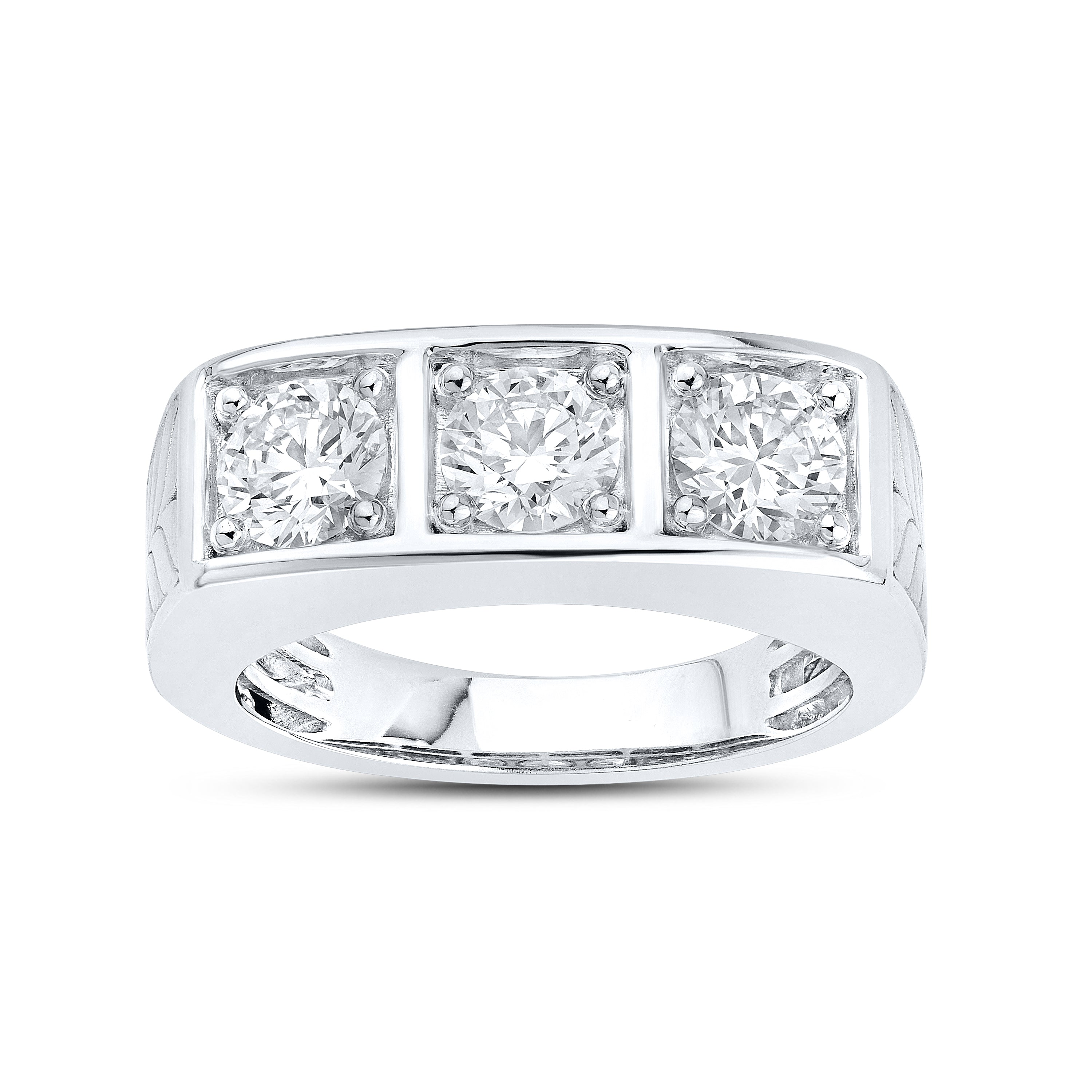14kt White Gold 2.25 CTW Lab Diamond Men's Band