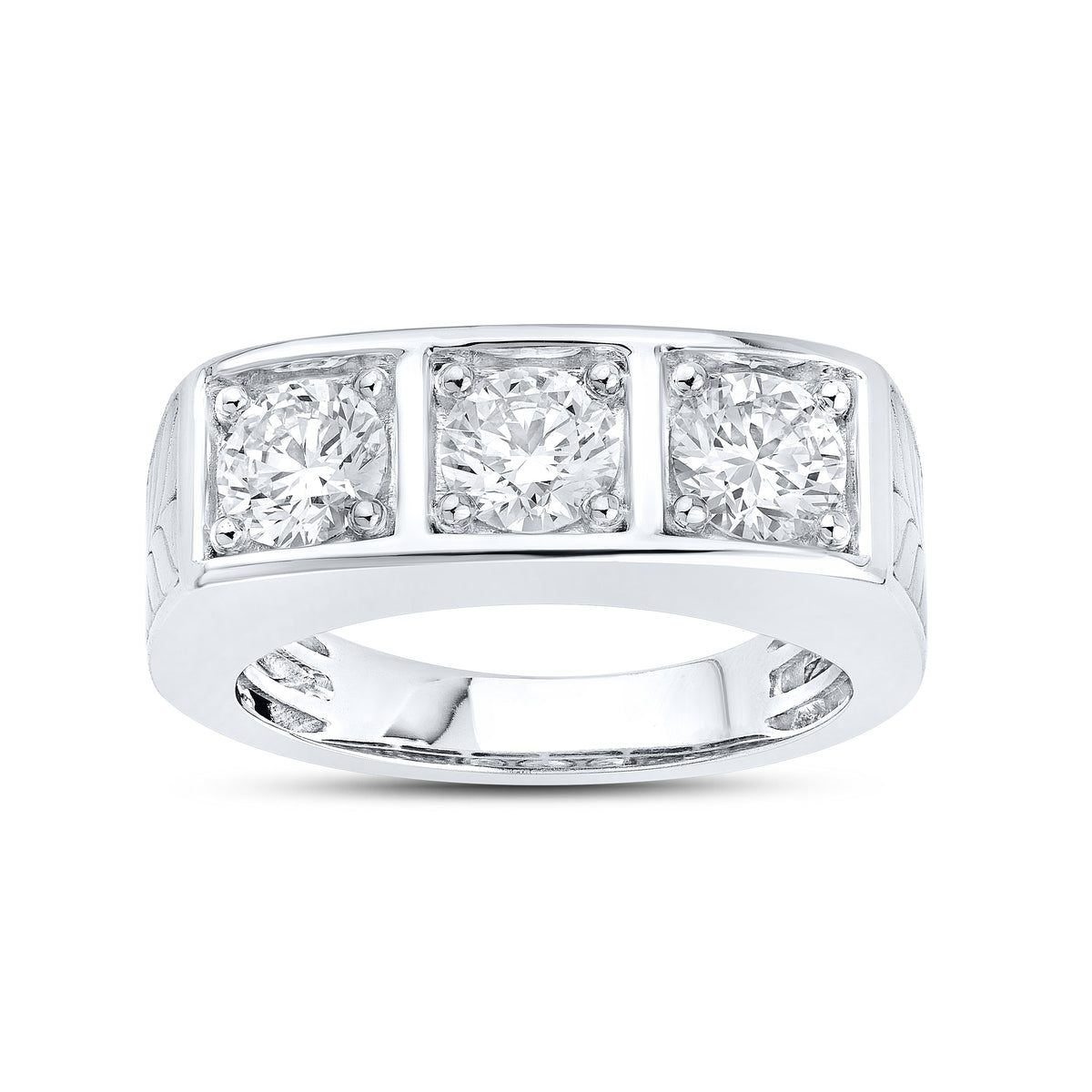 14kt White Gold 2.25 CTW Lab Diamond Men's Band