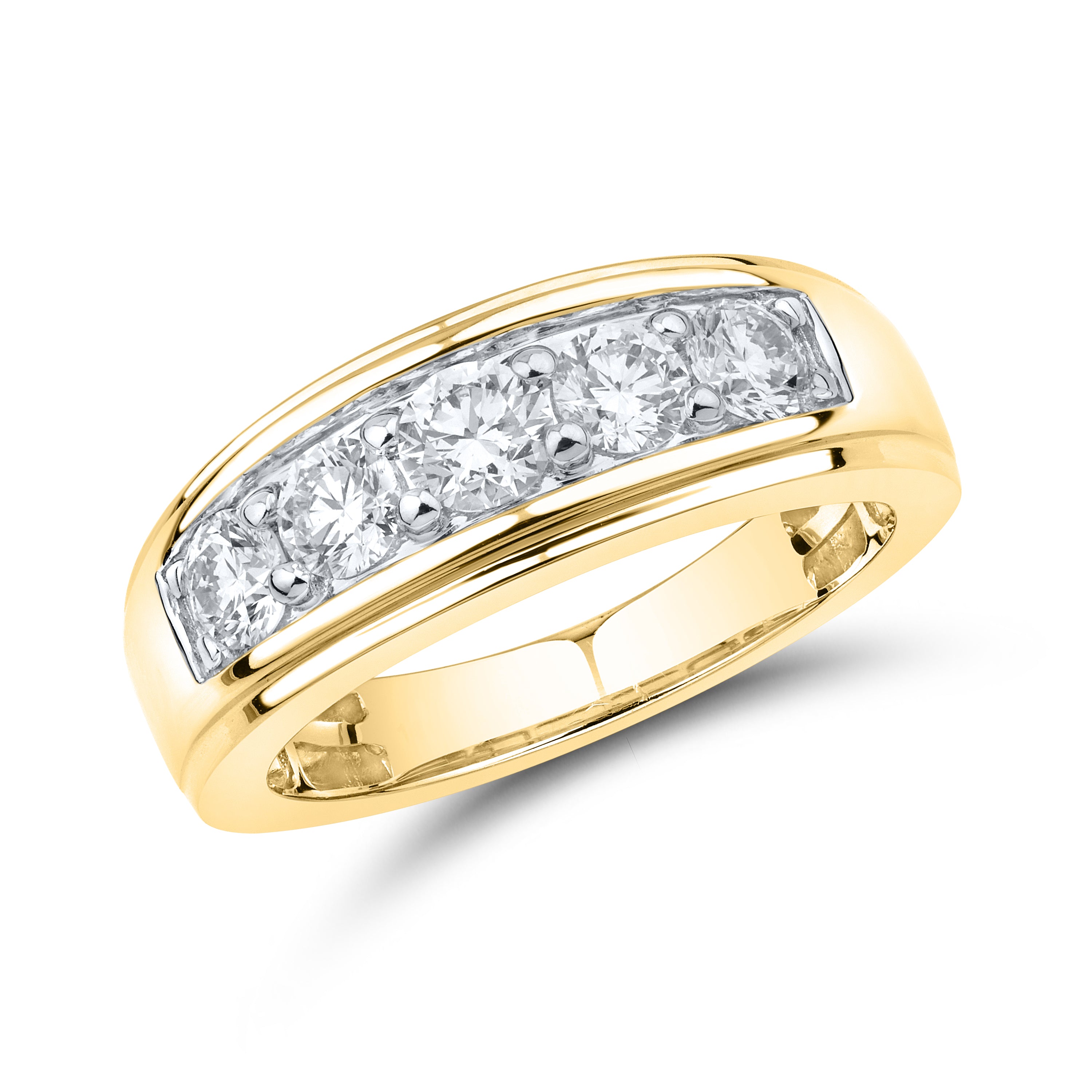 14kt Yellow Gold 1.48 CTW Lab Diamond Men's Band