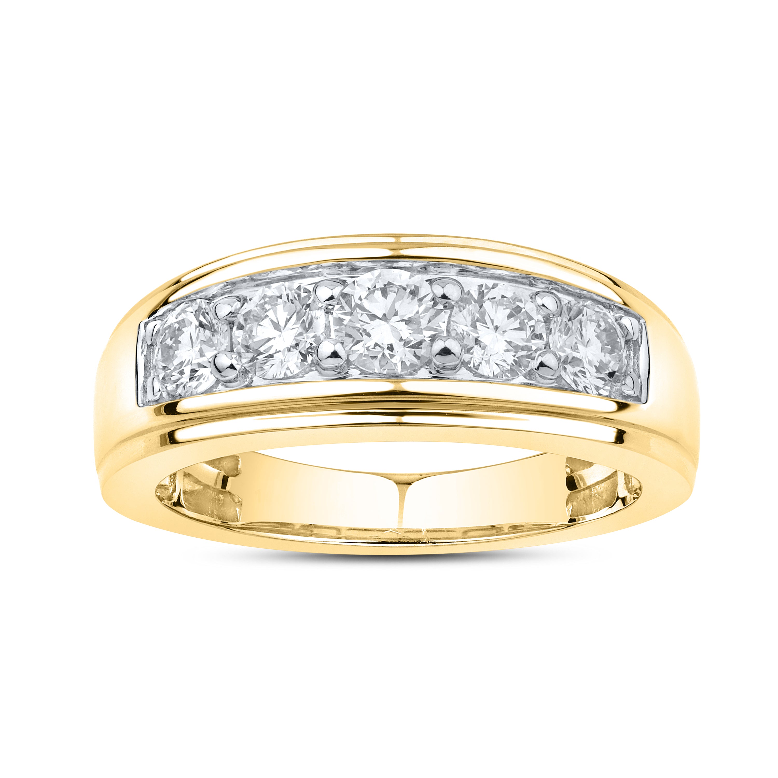 14kt Yellow Gold 1.48 CTW Lab Diamond Men's Band