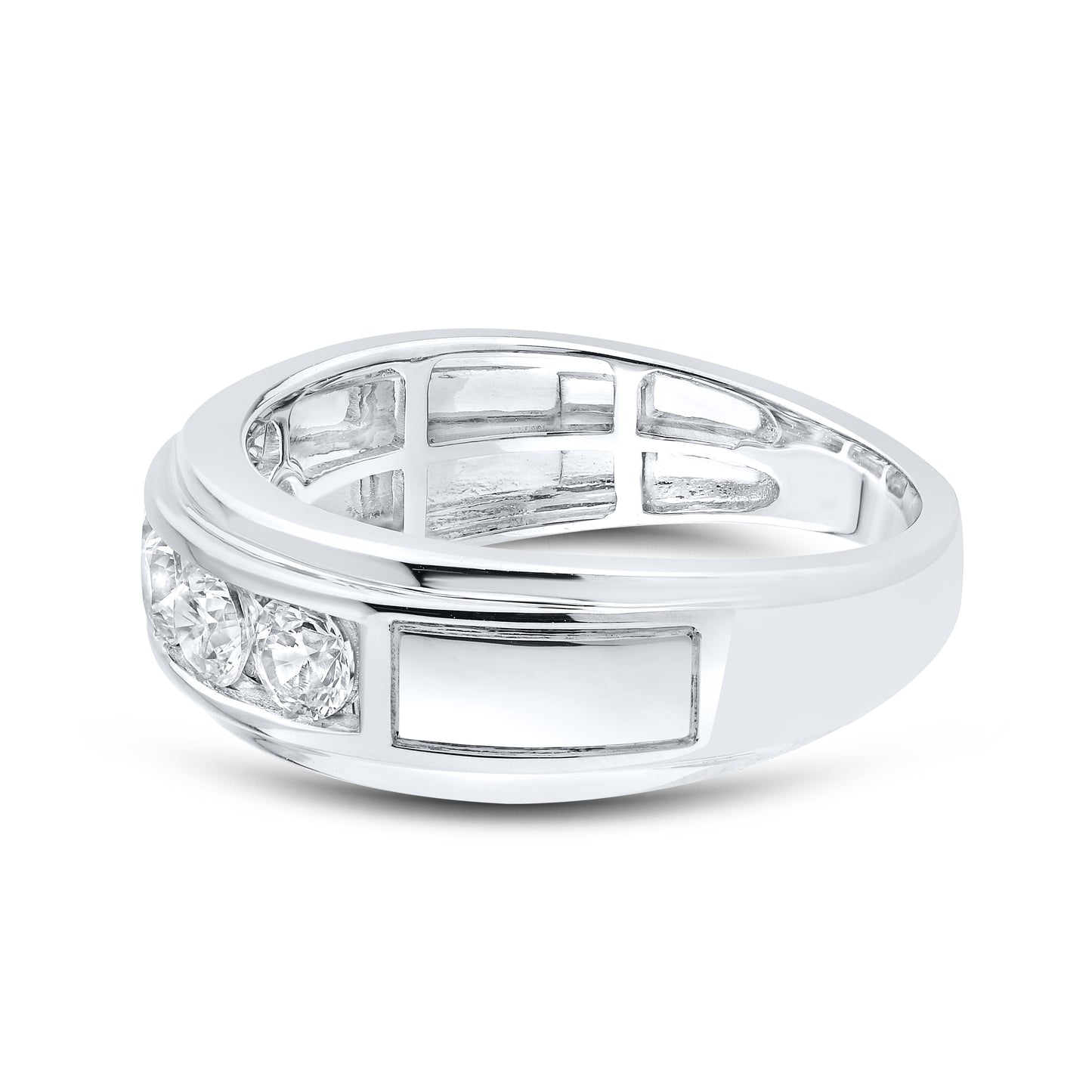 14kt White Gold 1 CTW Lab Diamond Men's Band