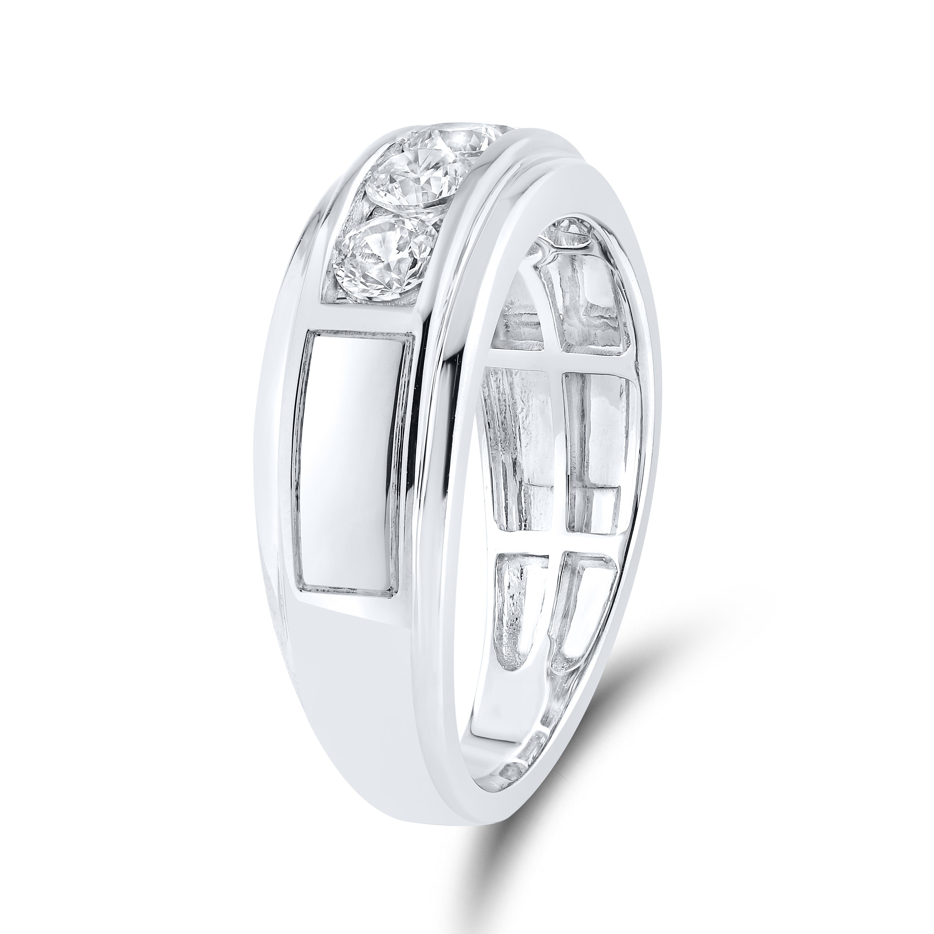 14kt White Gold 1 CTW Lab Diamond Men's Band