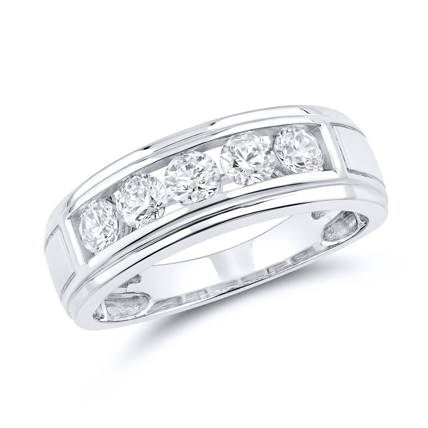 14kt White Gold 1 CTW Lab Diamond Men's Band