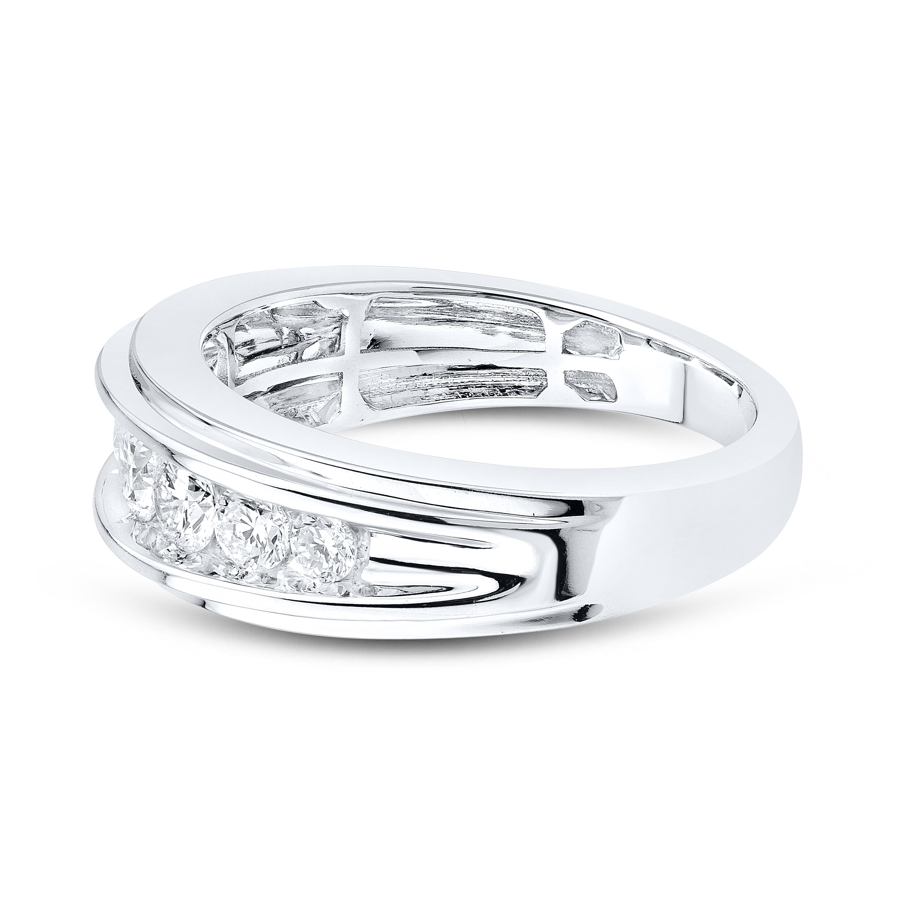 14kt White Gold 1 CTW Lab Diamond Men's Band