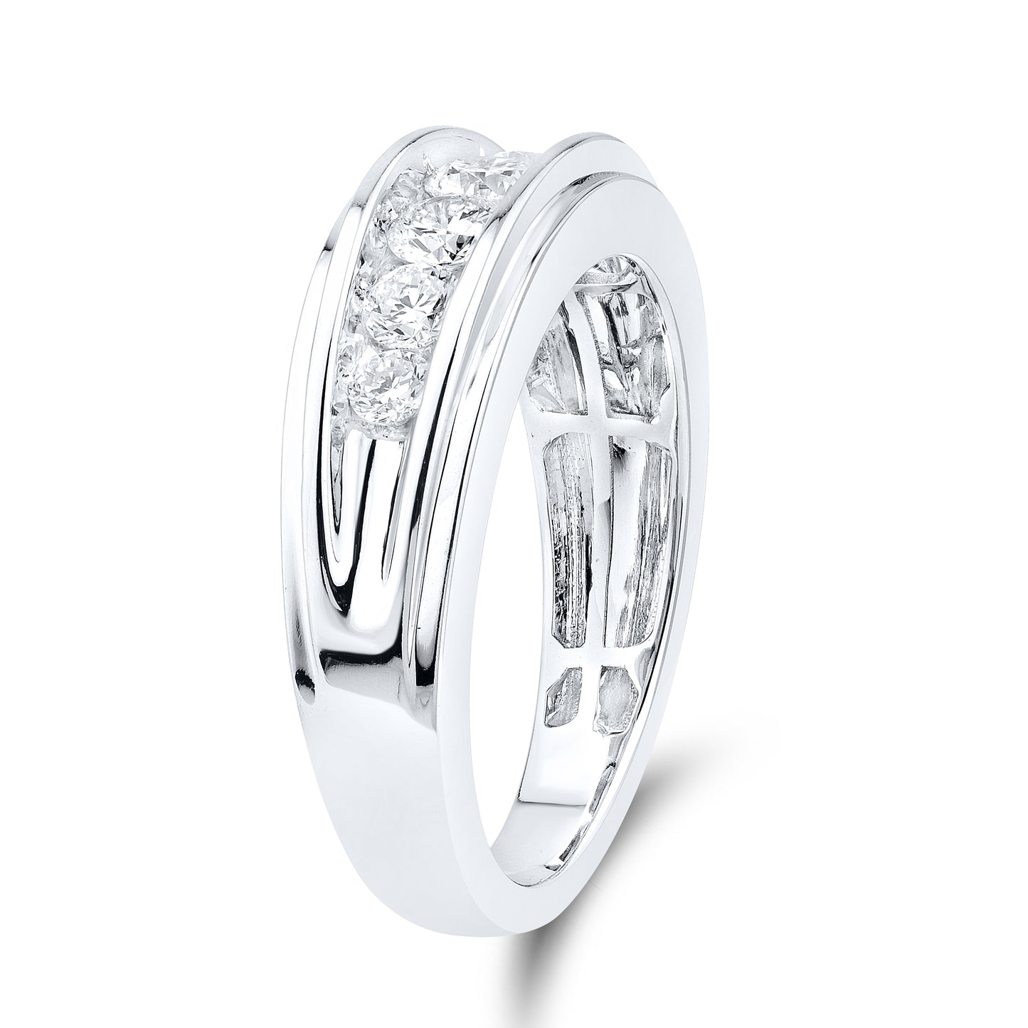 14kt White Gold 1 CTW Lab Diamond Men's Band