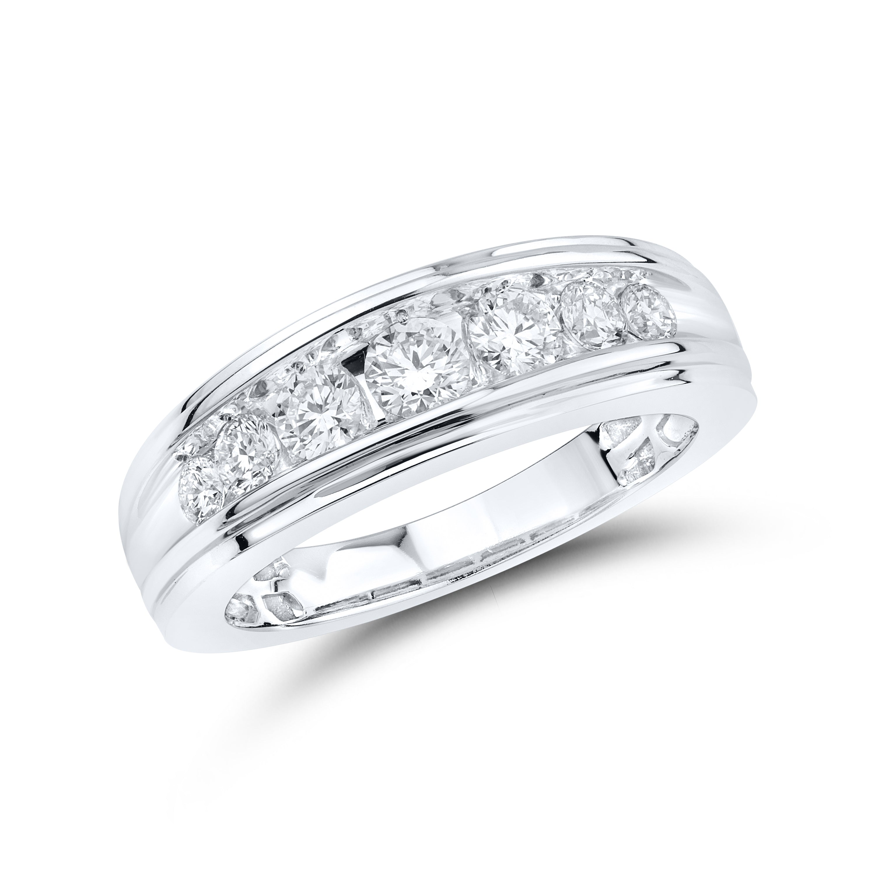 14kt White Gold 1 CTW Lab Diamond Men's Band