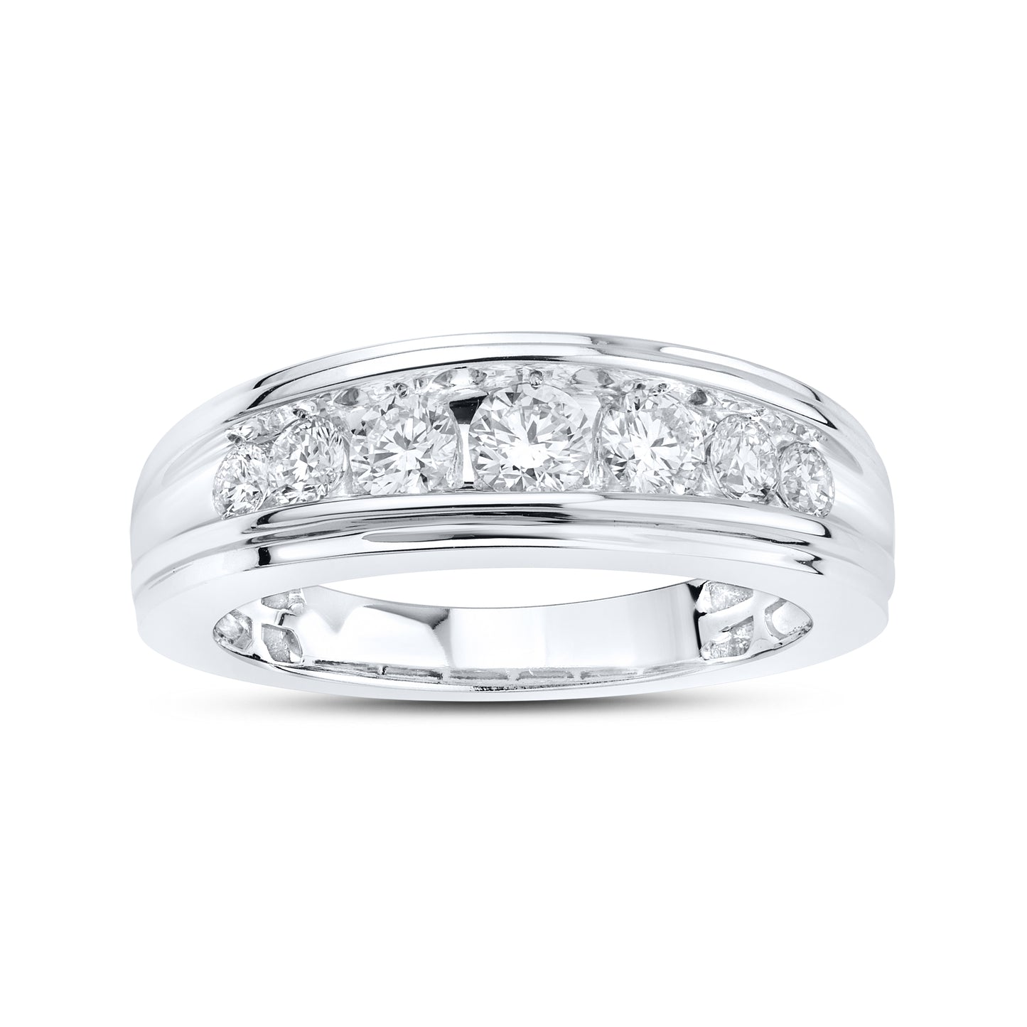 14kt White Gold 1 CTW Lab Diamond Men's Band