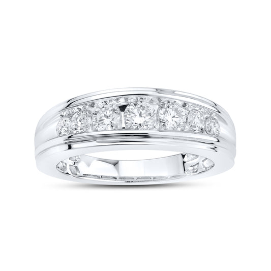 14kt White Gold 1 CTW Lab Diamond Men's Band