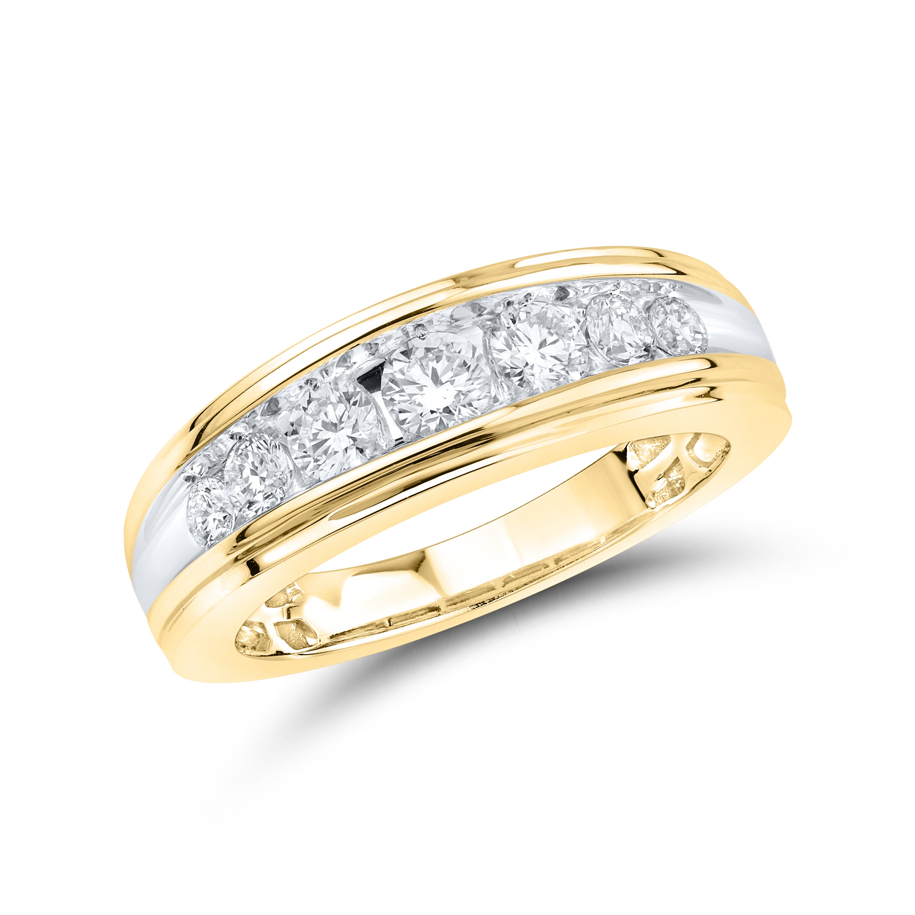 14kt Yellow Gold 1 CTW Lab Diamond Men's Band
