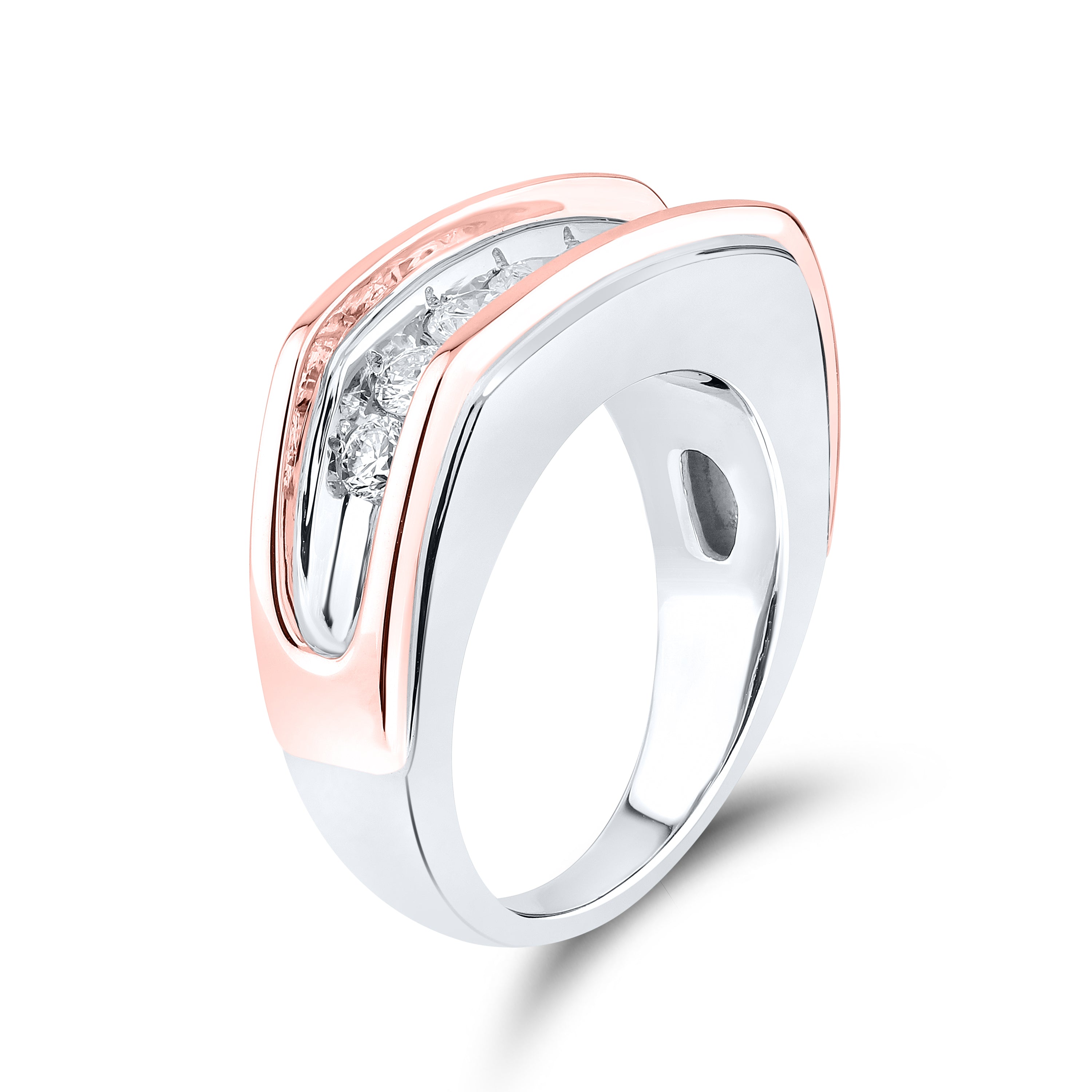 14kt White and Rose Gold 1.09 CTW Lab Diamond Men's Band