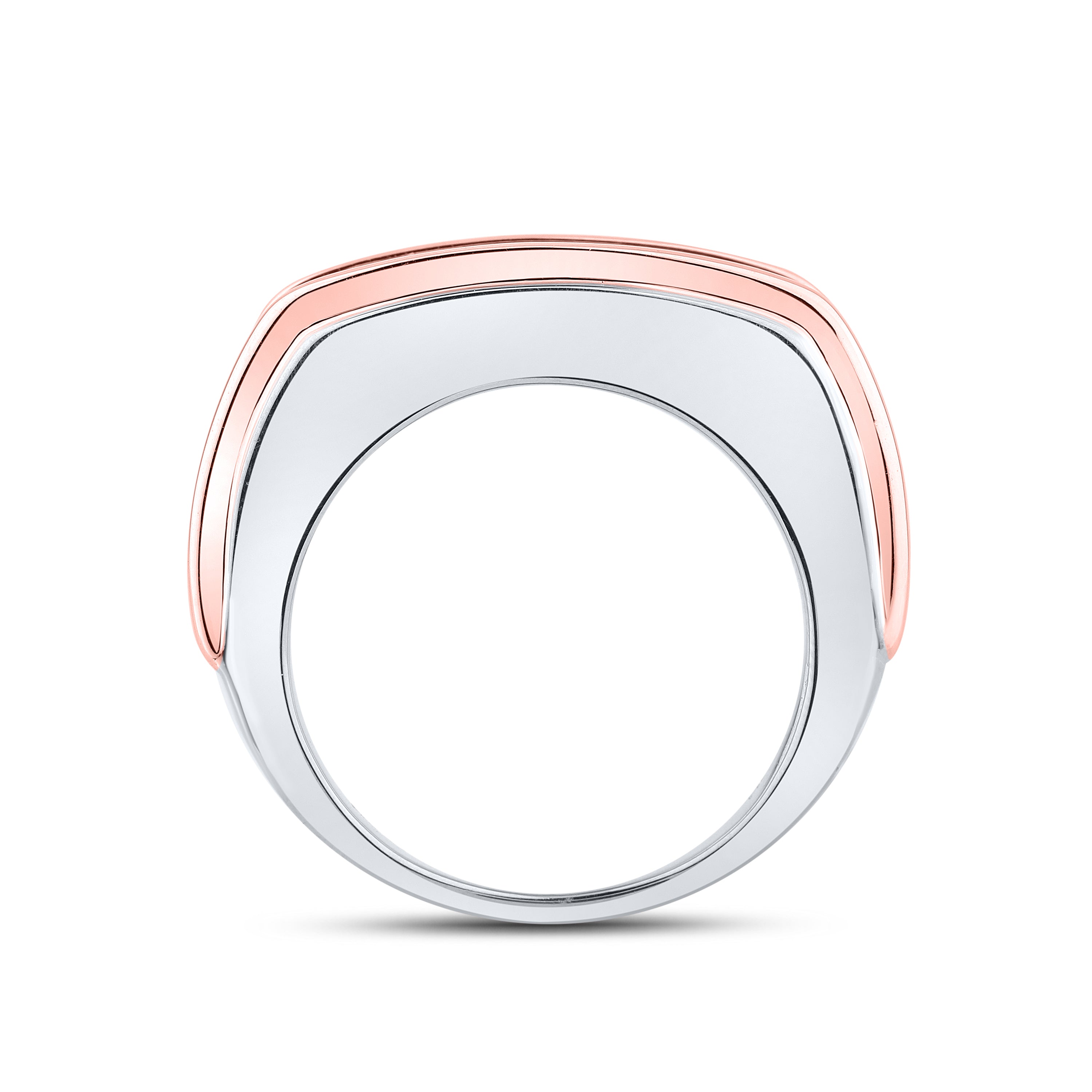 14kt White and Rose Gold 1.09 CTW Lab Diamond Men's Band