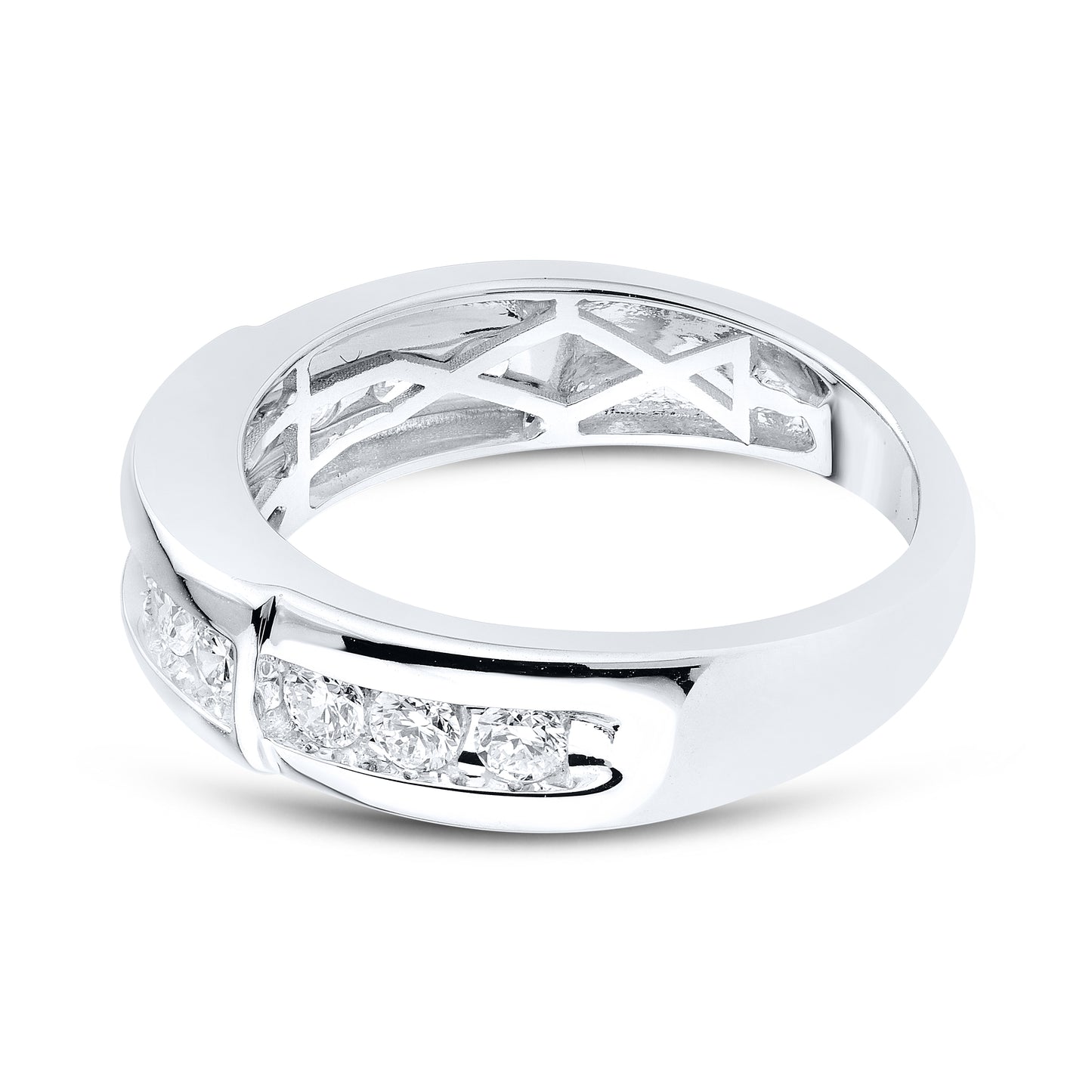 14kt White Gold 1 CTW Lab Diamond Men's Band