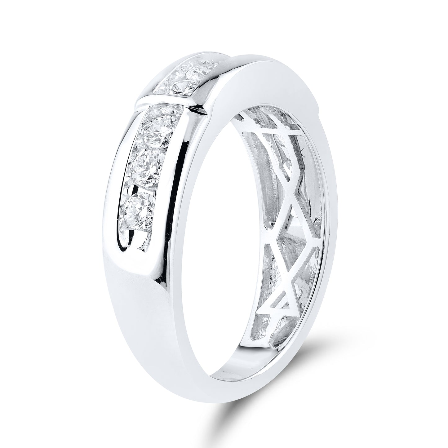 14kt White Gold 1 CTW Lab Diamond Men's Band
