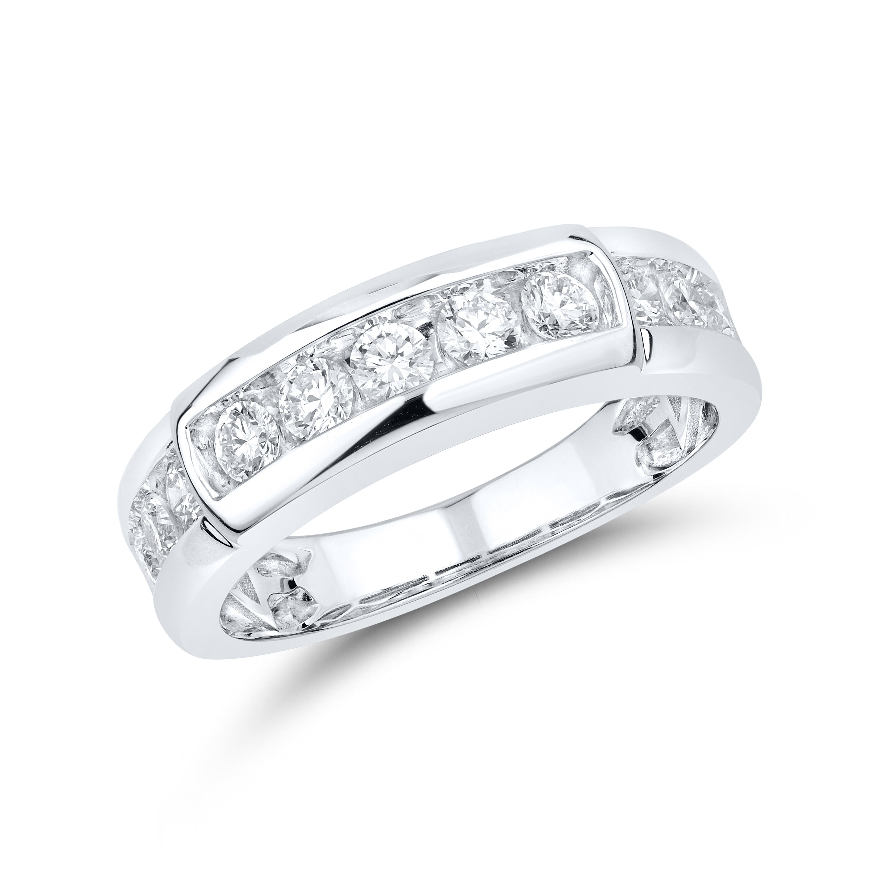 14kt White Gold 1 CTW Lab Diamond Men's Band