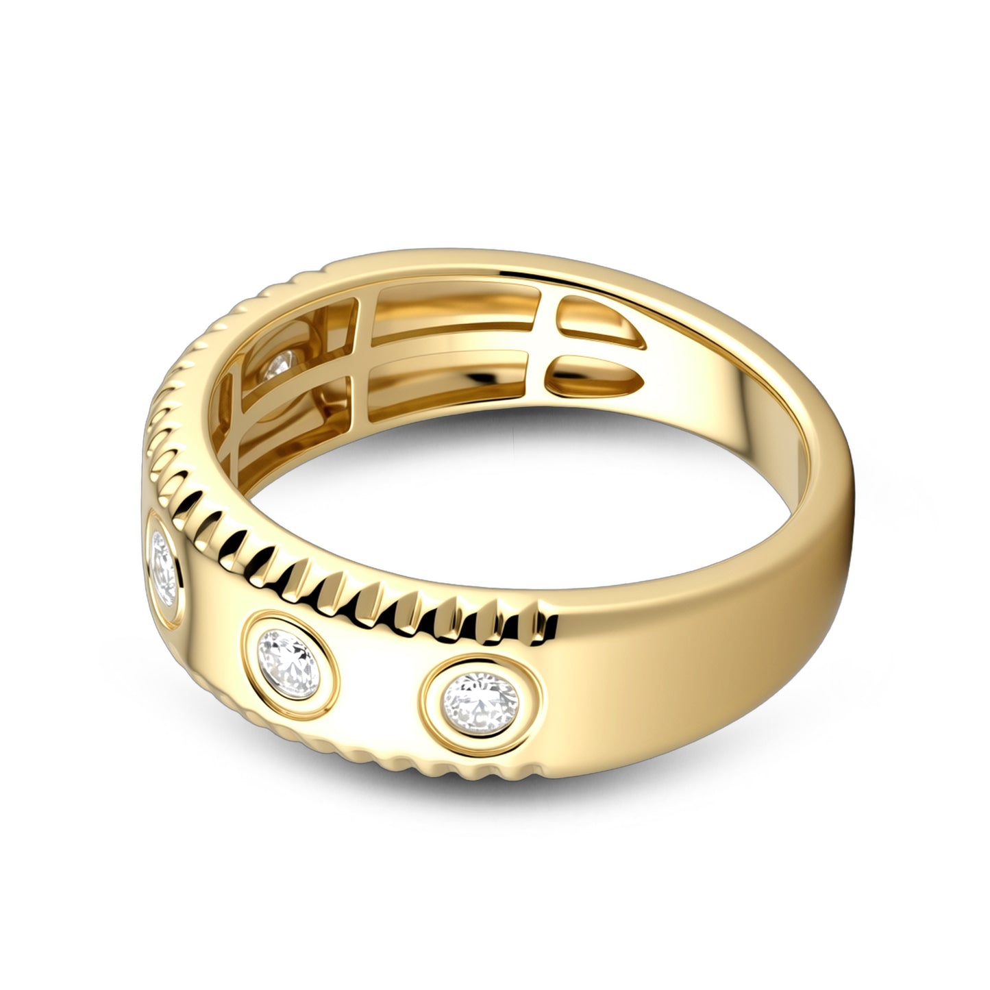 14KT YELLOW GOLD 0.25 CTW MEN'S LAB DIAMOND BAND