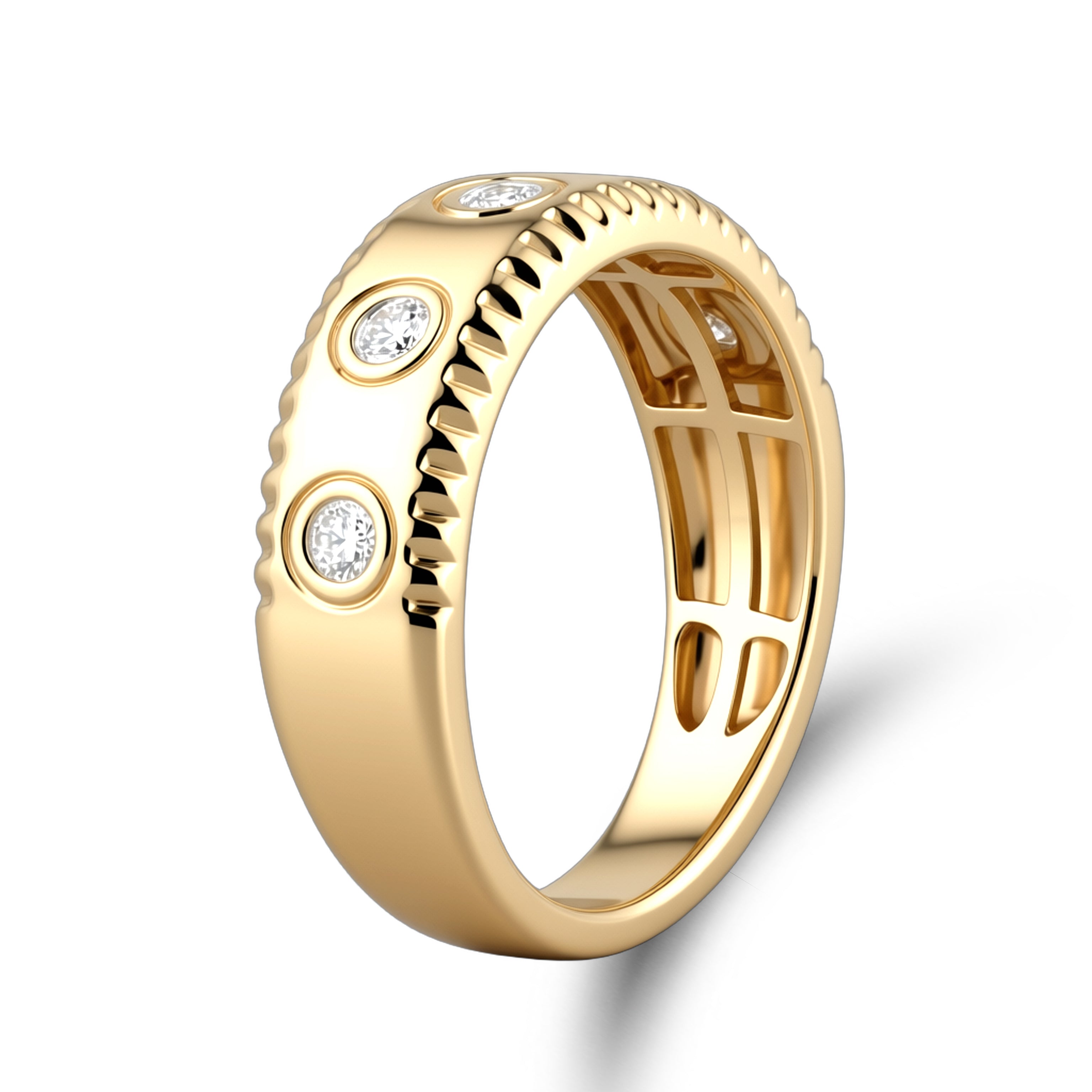 14KT YELLOW GOLD 0.25 CTW MEN'S LAB DIAMOND BAND