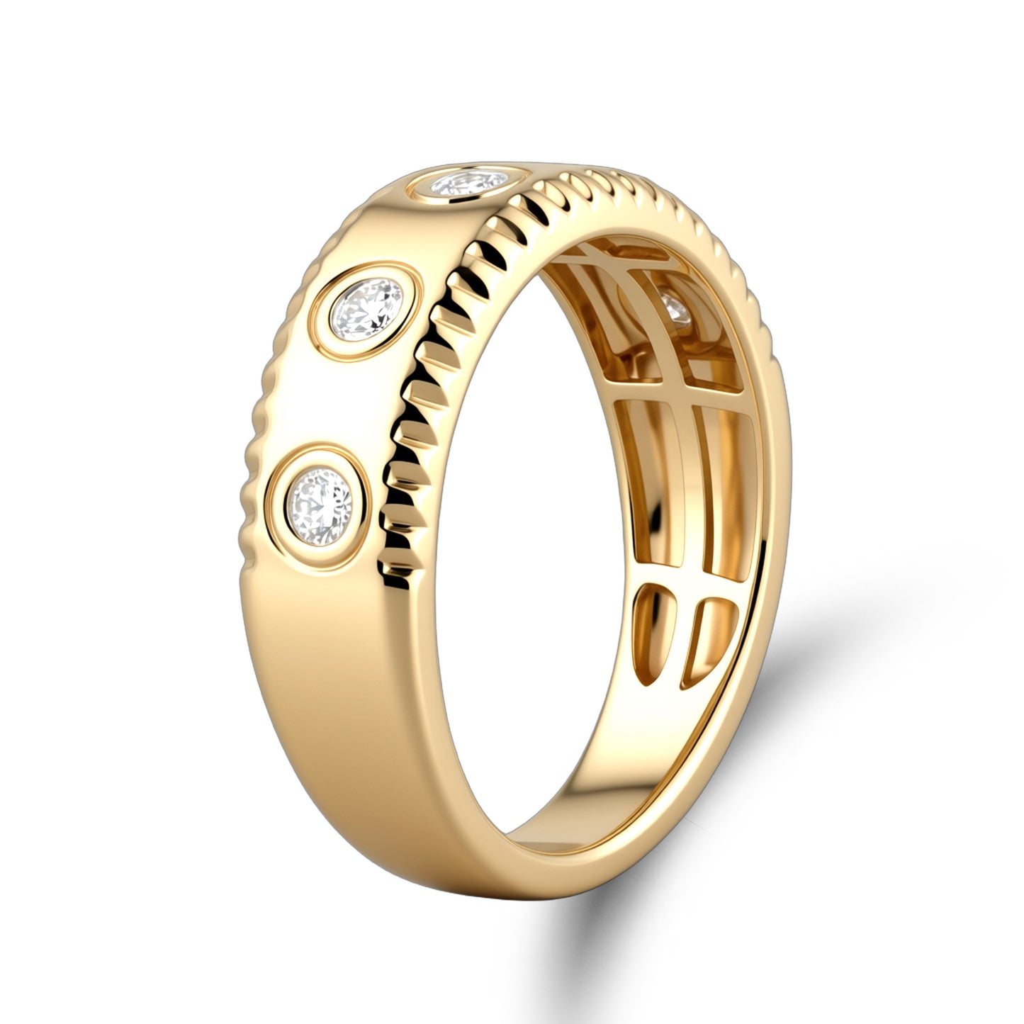 14KT YELLOW GOLD 0.25 CTW MEN'S LAB DIAMOND BAND