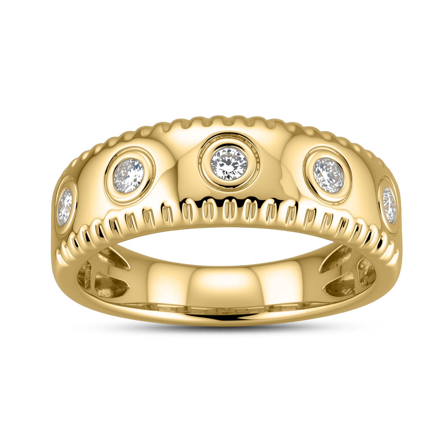 14KT YELLOW GOLD 0.25 CTW MEN'S LAB DIAMOND BAND