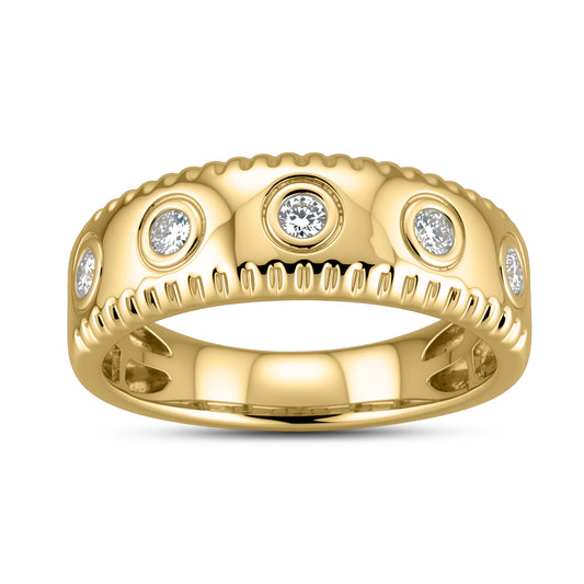 14KT YELLOW GOLD 0.25 CTW MEN'S LAB DIAMOND BAND