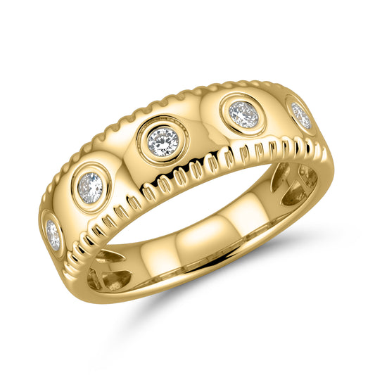 14KT YELLOW GOLD 0.25 CTW MEN'S LAB DIAMOND BAND
