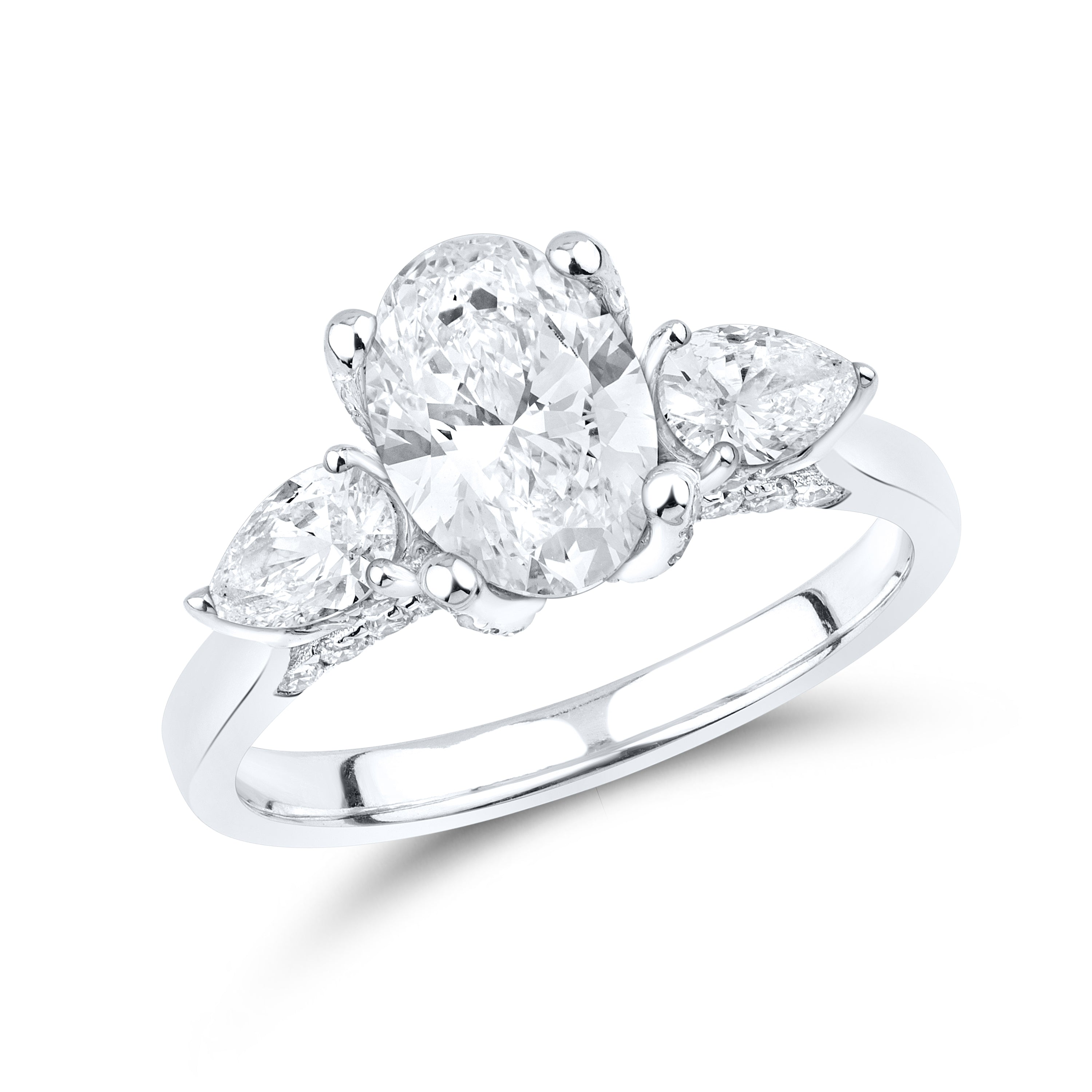 14kt White Gold 2.59 CTW Lab Diamond Engagement Ring