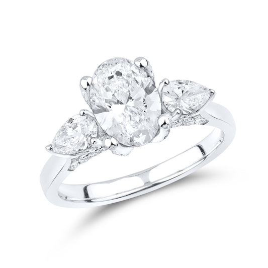 14kt White Gold 2.59 CTW Lab Diamond Engagement Ring