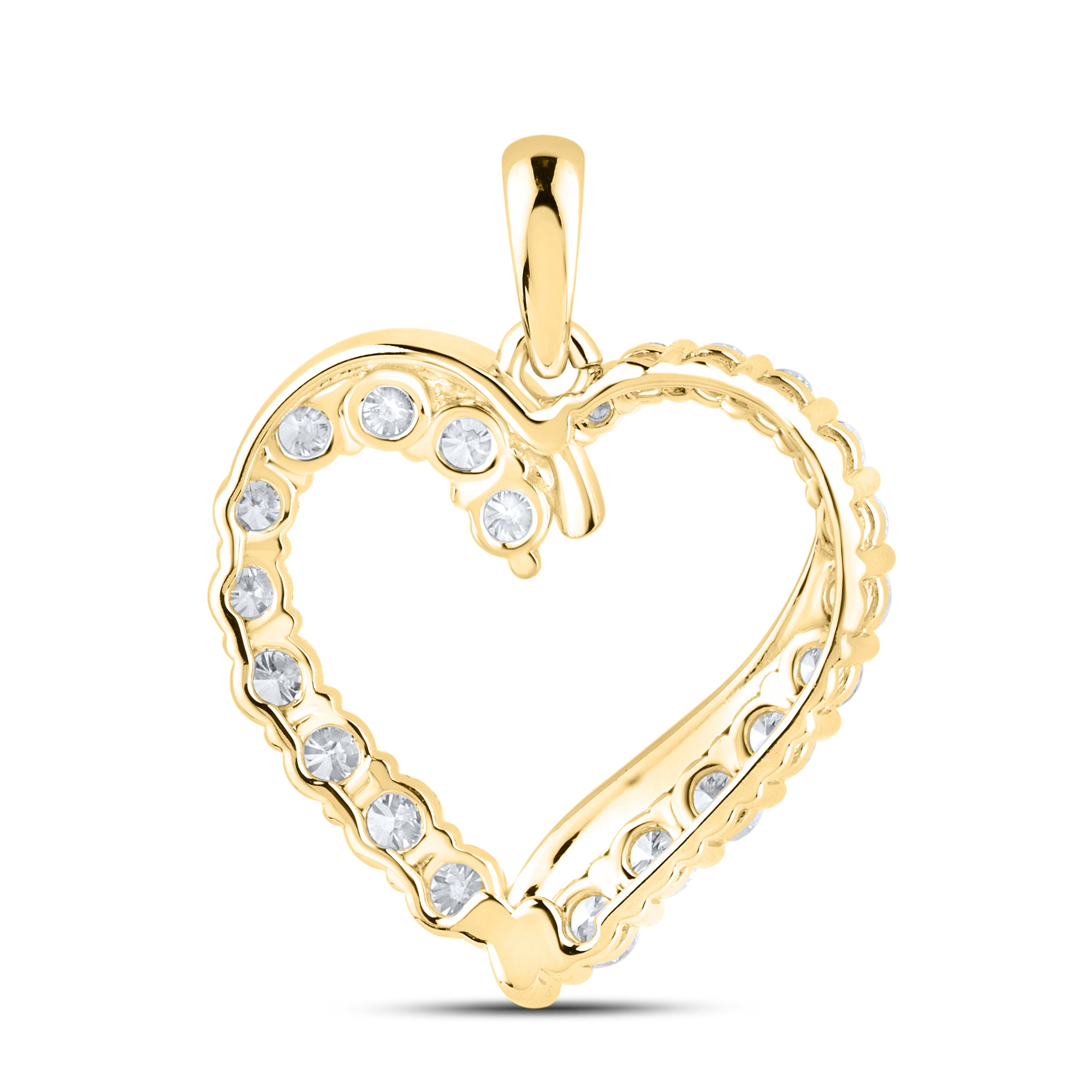 14KT YELLOW GOLD LAB DIAMOND 1.04  CTW HEART NECKLACE