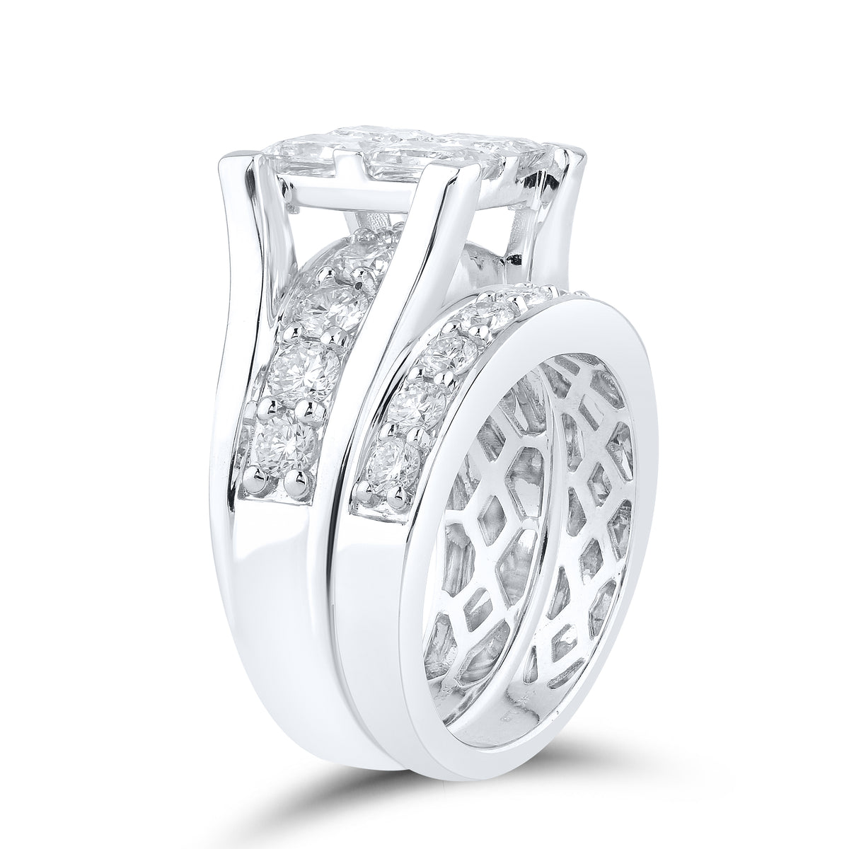 14kt White Gold 3.81 CTW Lab Diamond Bridal Ring Set