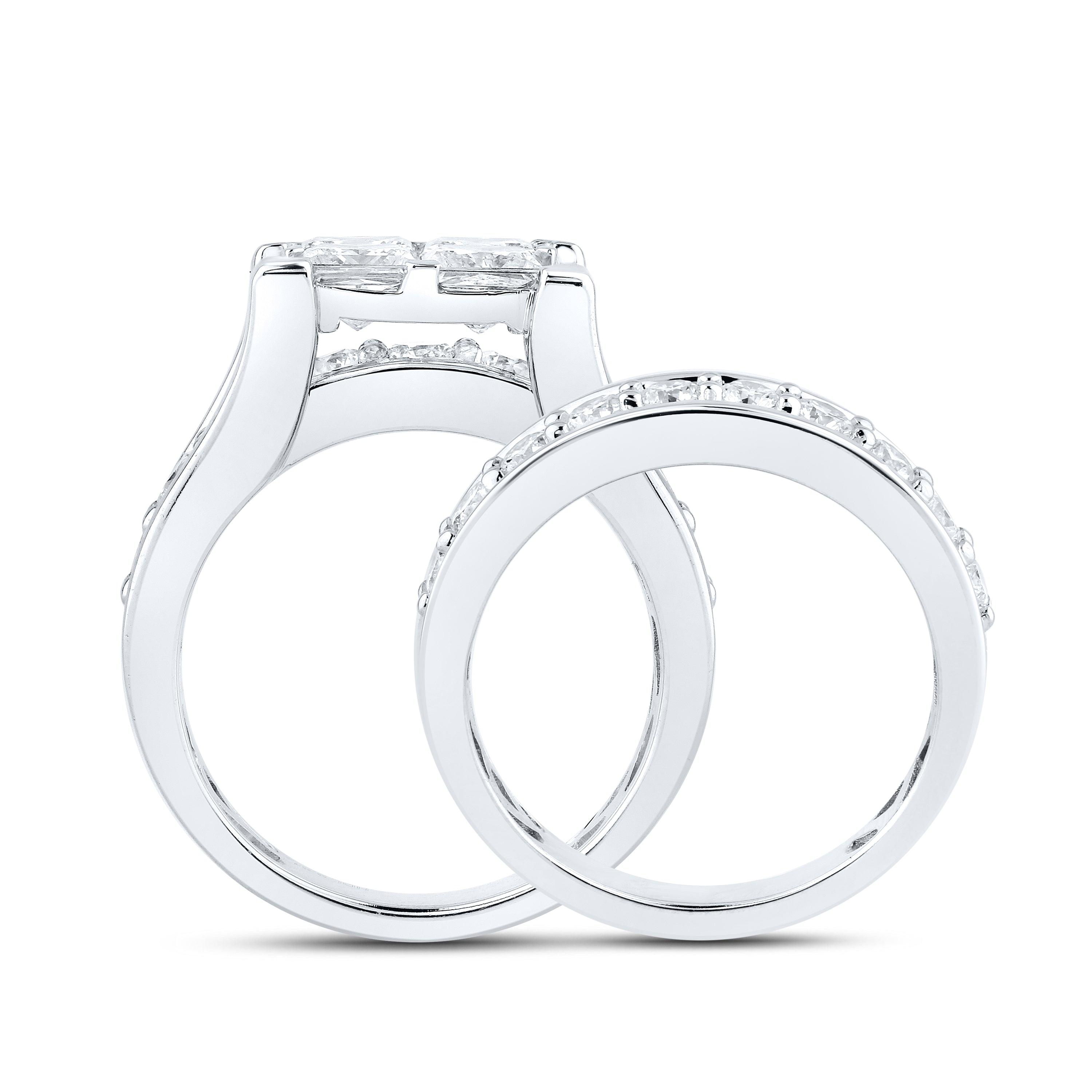 14kt White Gold 3.81 CTW Lab Diamond Bridal Ring Set
