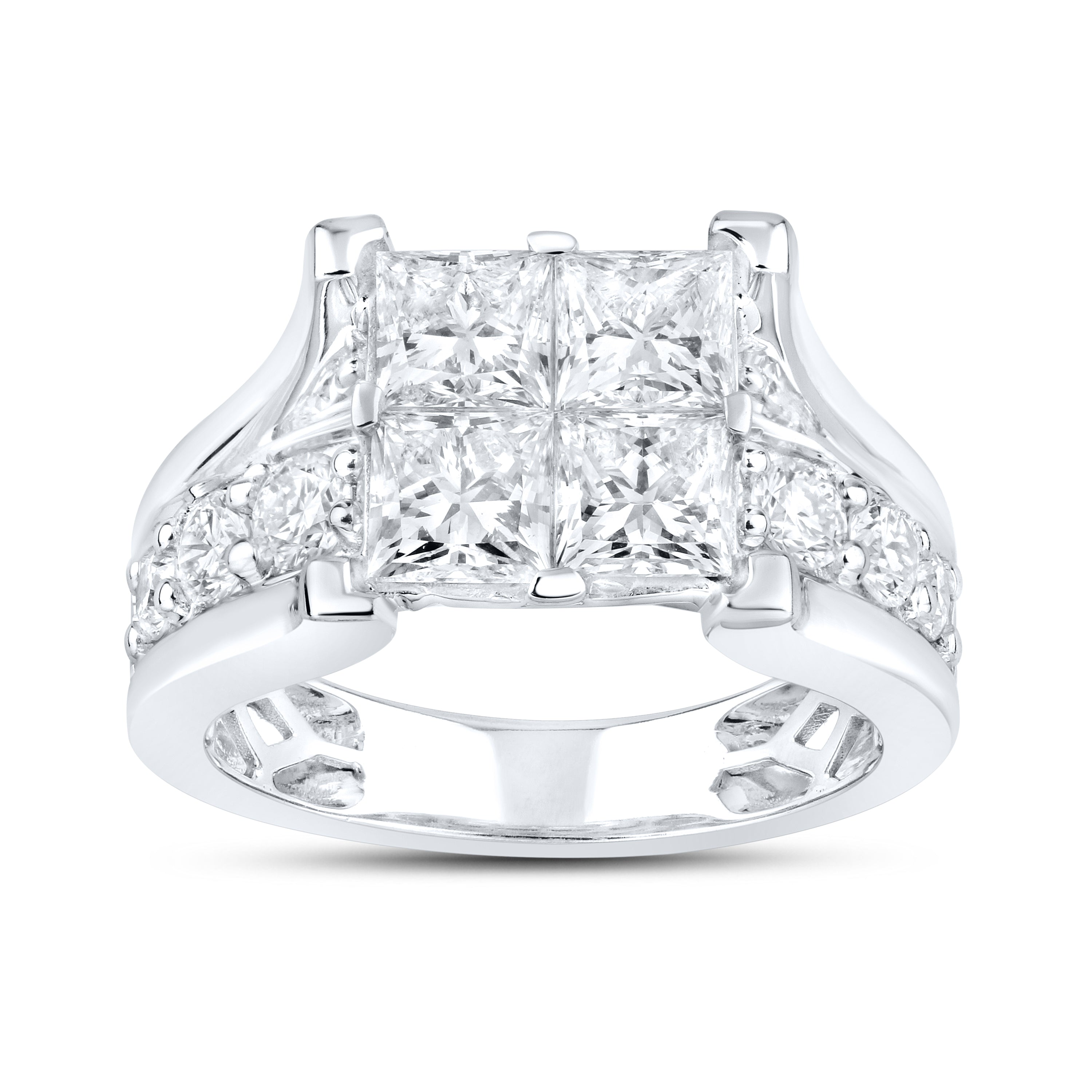 14kt White Gold 3.81 CTW Lab Diamond Bridal Ring Set