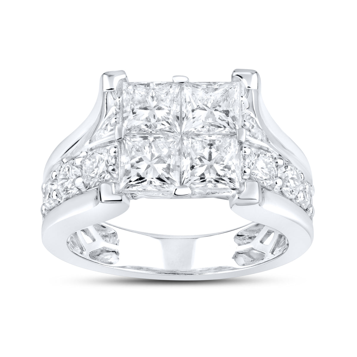 14kt White Gold 3.81 CTW Lab Diamond Bridal Ring Set