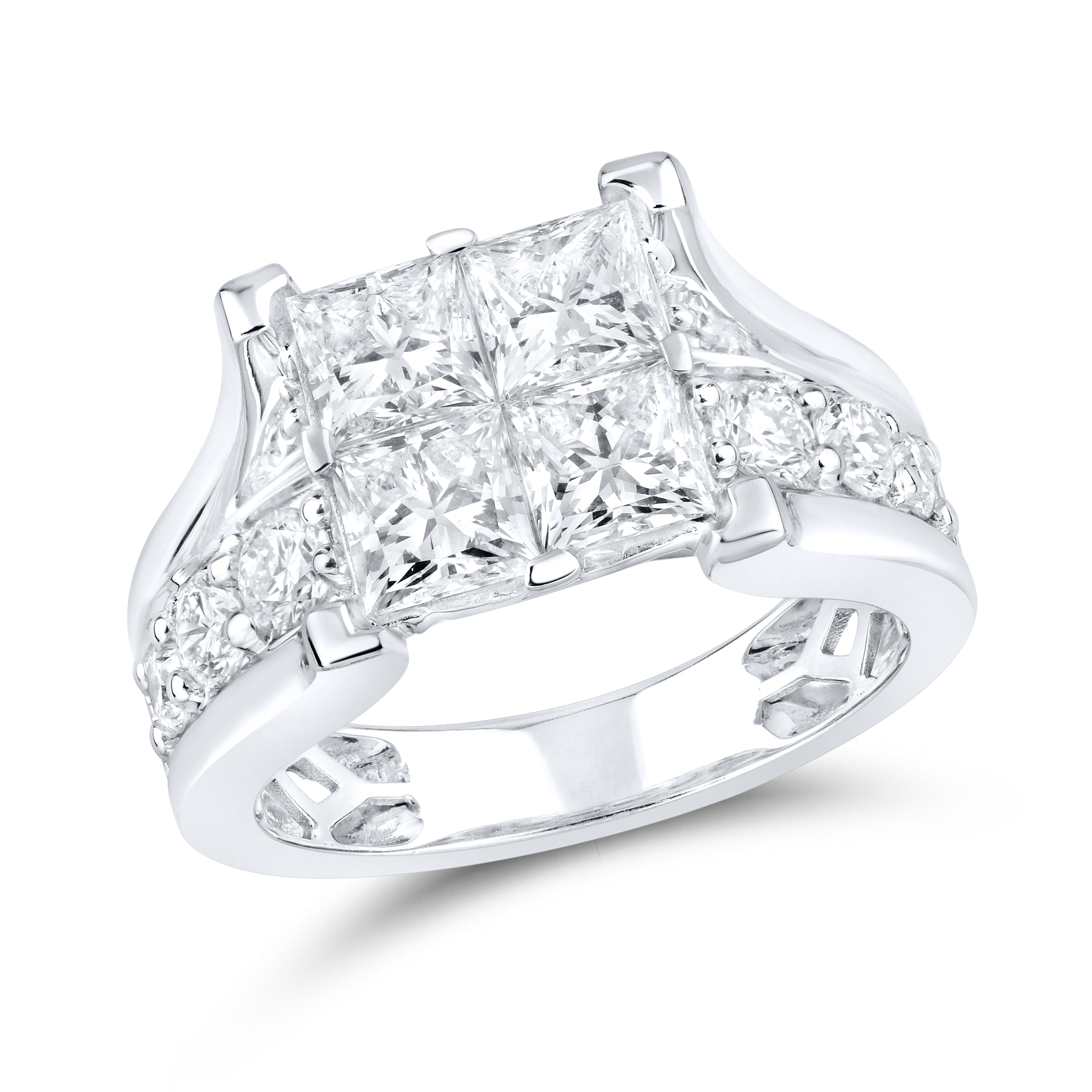 14kt White Gold 3.81 CTW Lab Diamond Bridal Ring Set