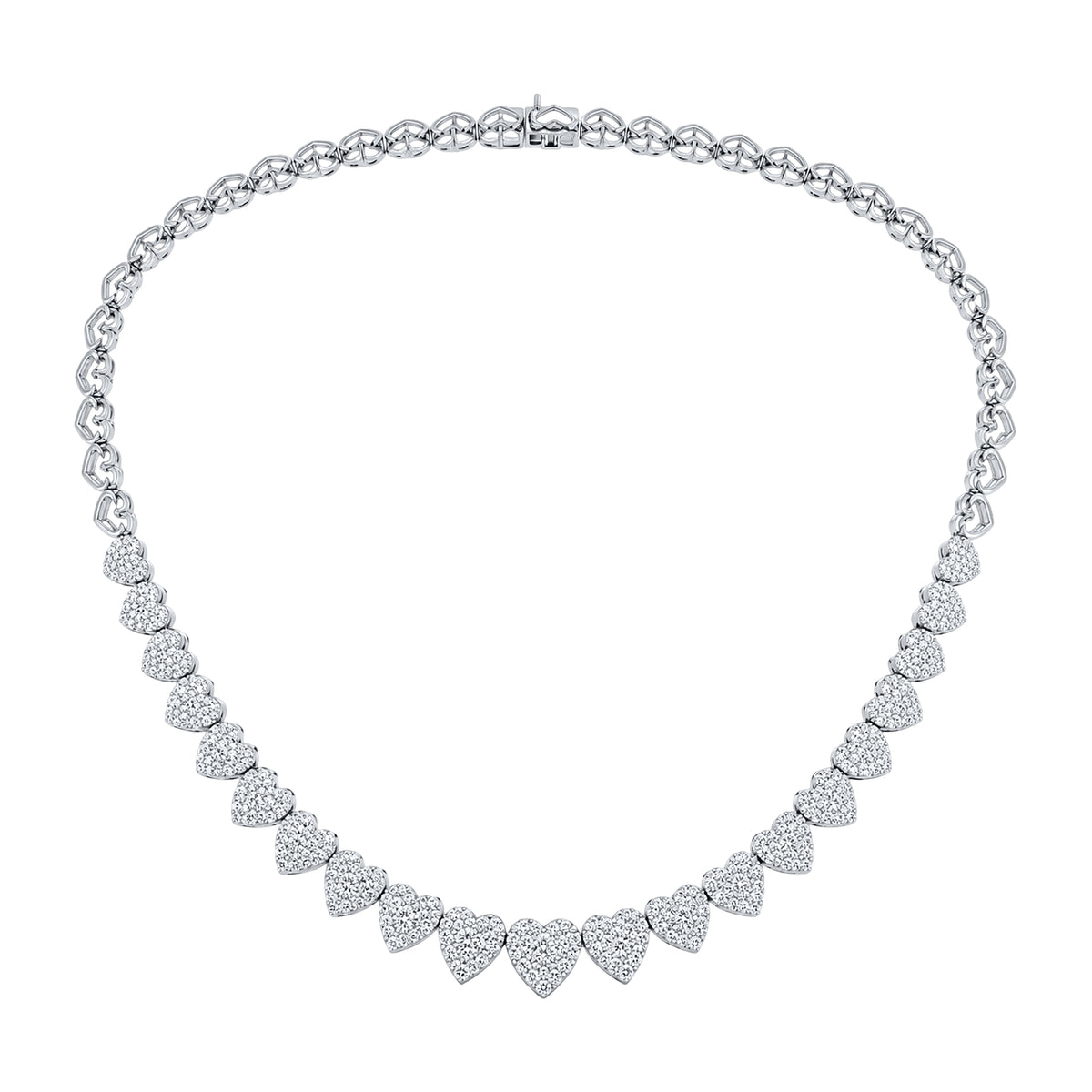 925 Sterling Silver 3.33 CTW Heart Shaped Lab Diamond Necklace