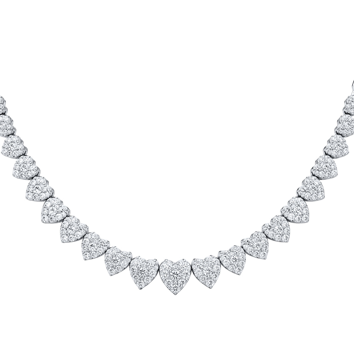 925 Sterling Silver 3.33 CTW Heart Shaped Lab Diamond Necklace