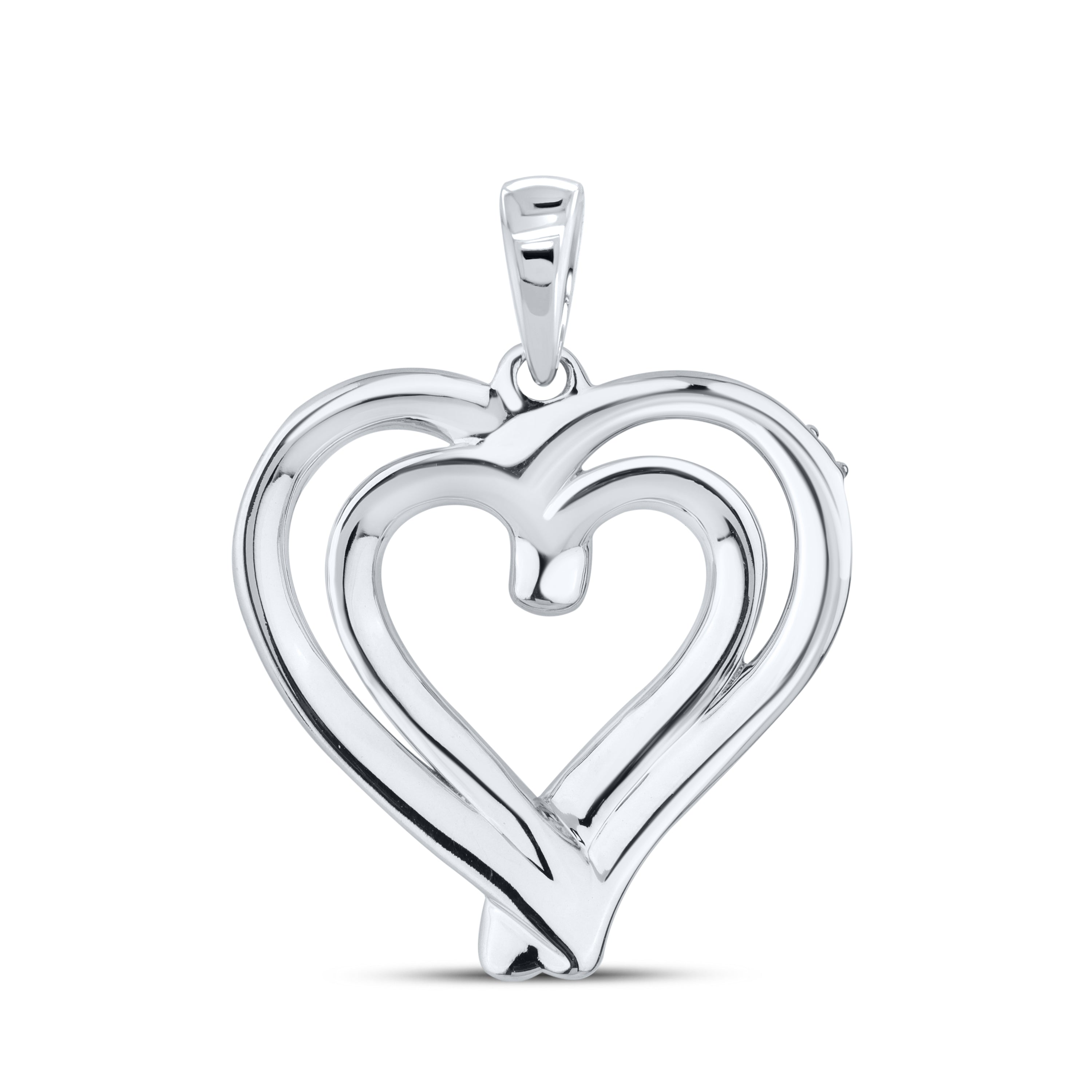 14k White Gold 1.44 CTW Lab Diamond Heart Pendant