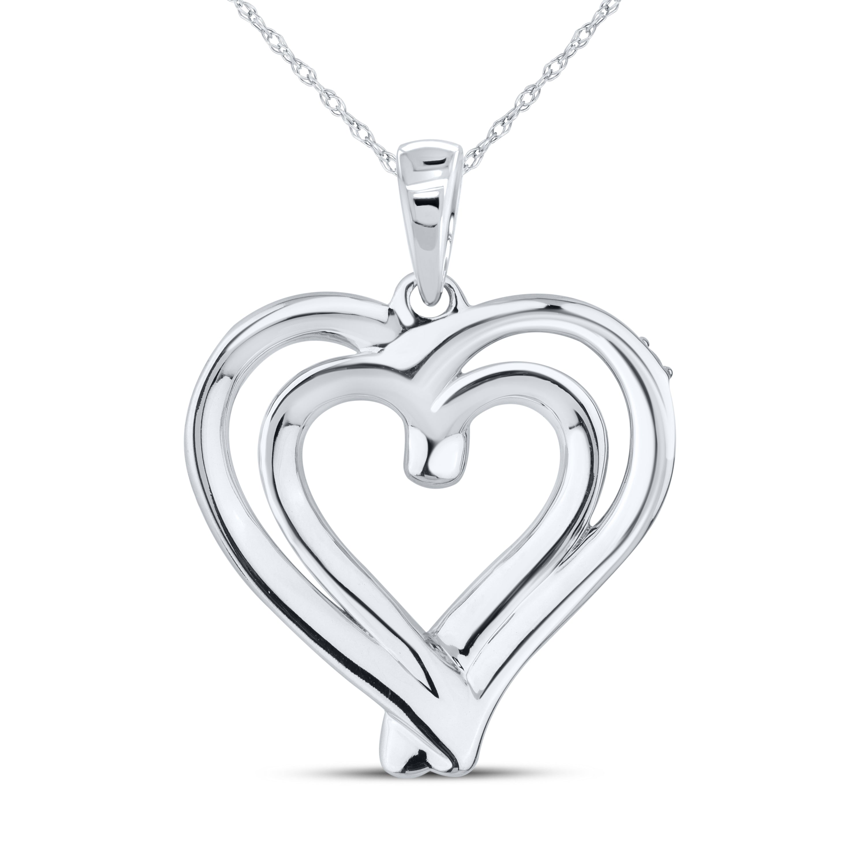 14k White Gold 1.44 CTW Lab Diamond Heart Pendant