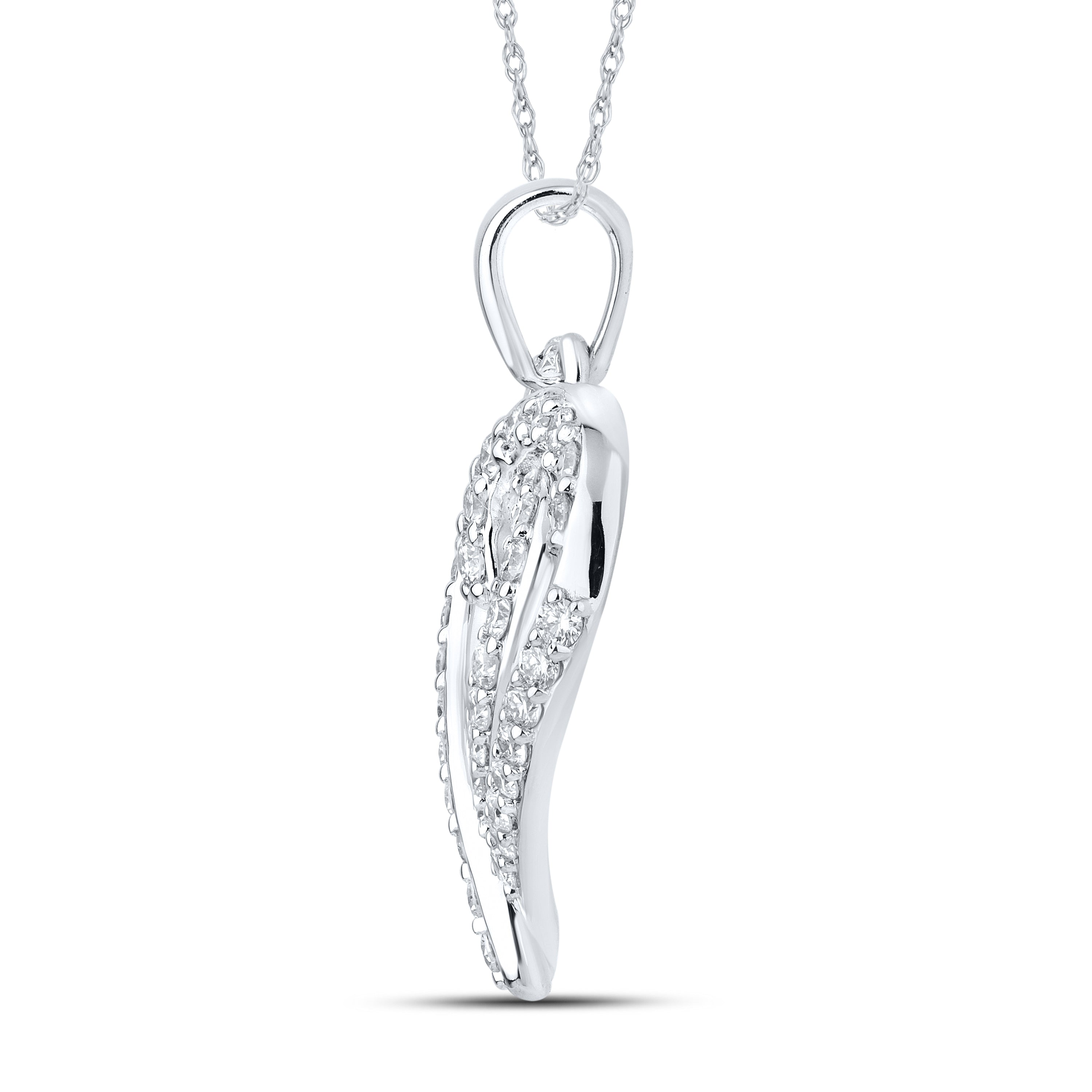 14k White Gold 1.44 CTW Lab Diamond Heart Pendant