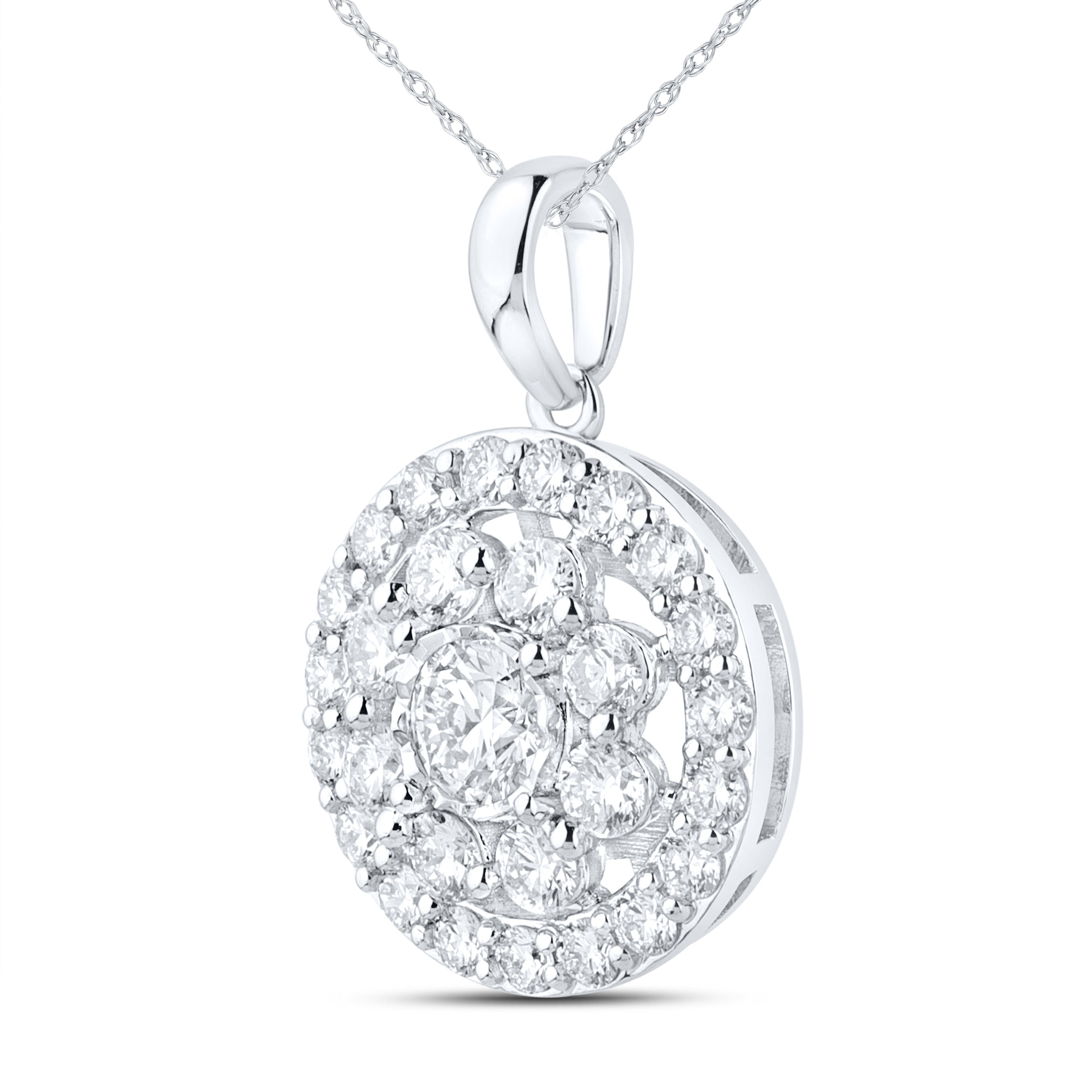 14KT WHITE GOLD 1.20 CTW FASHION LAB DIAMOND PENDANT