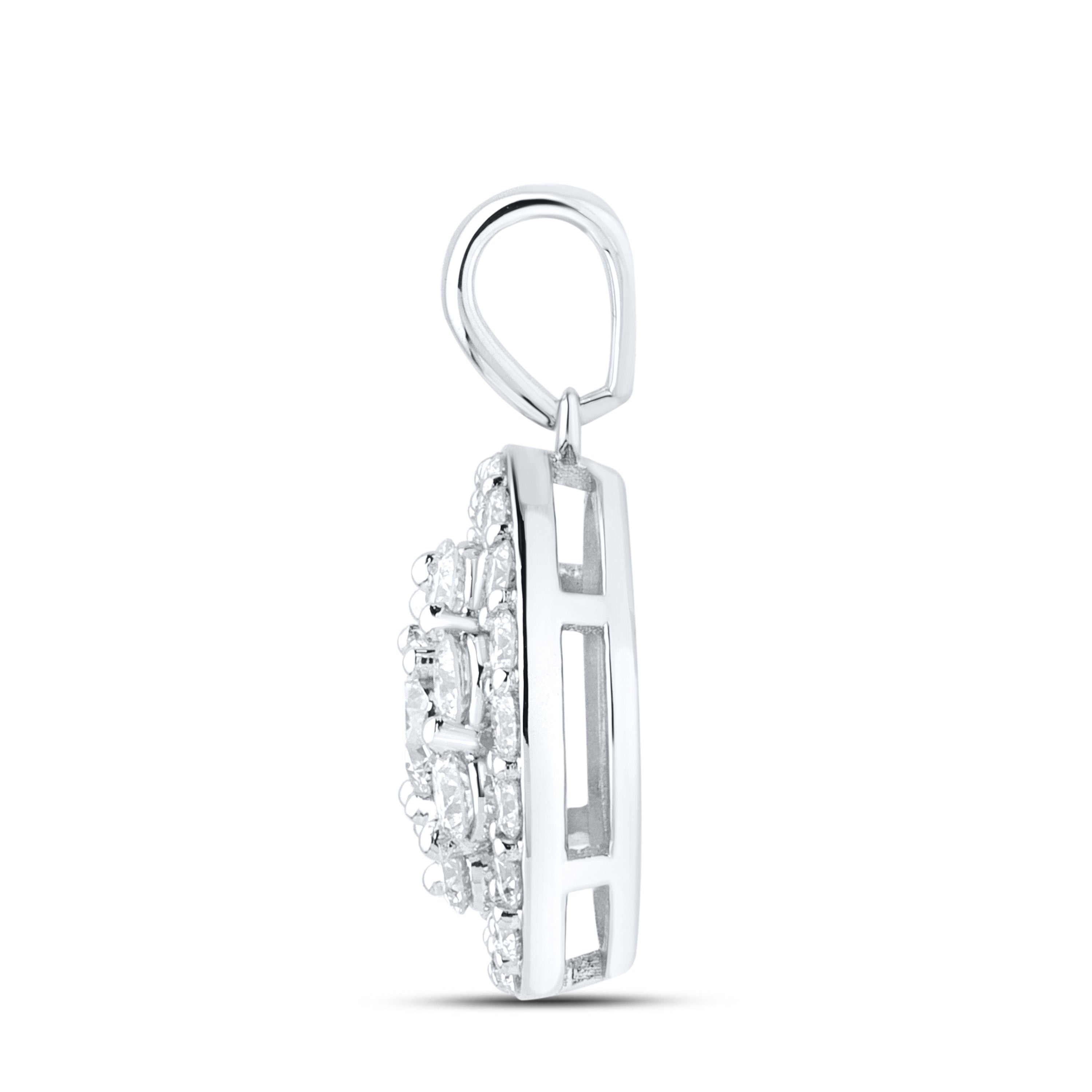 14KT WHITE GOLD 1.20 CTW FASHION LAB DIAMOND PENDANT