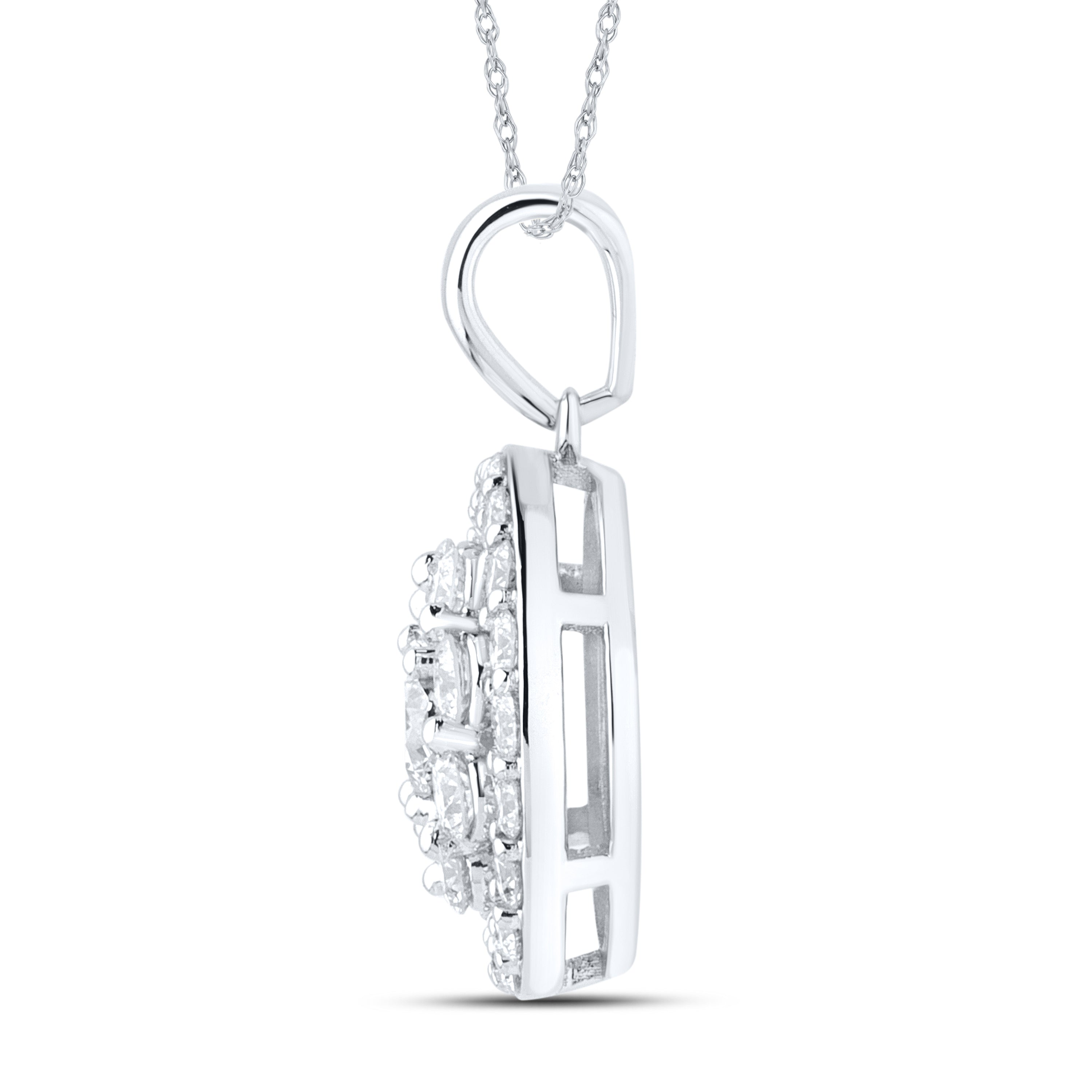 14KT WHITE GOLD 1.20 CTW FASHION LAB DIAMOND PENDANT