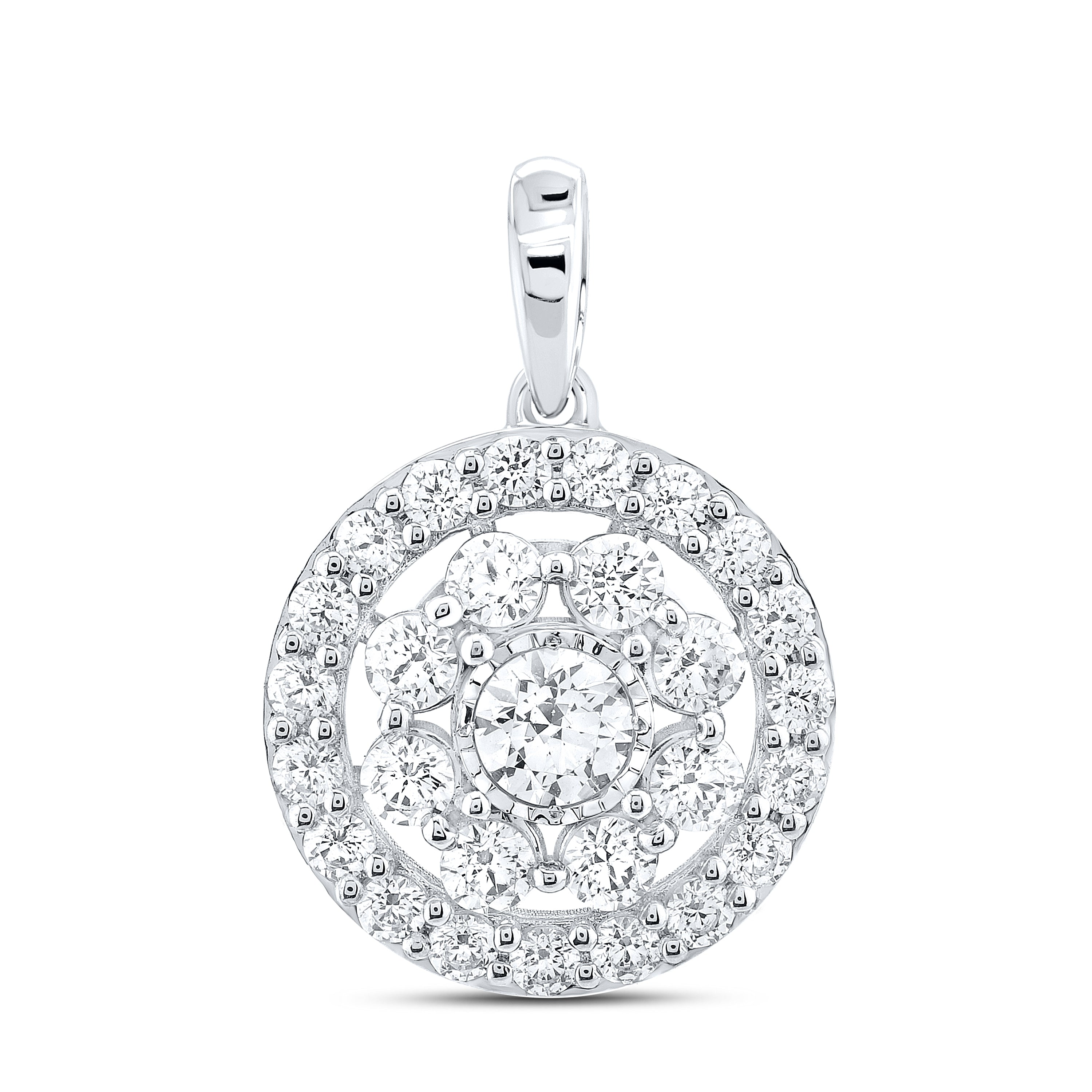 14KT WHITE GOLD 1.20 CTW FASHION LAB DIAMOND PENDANT