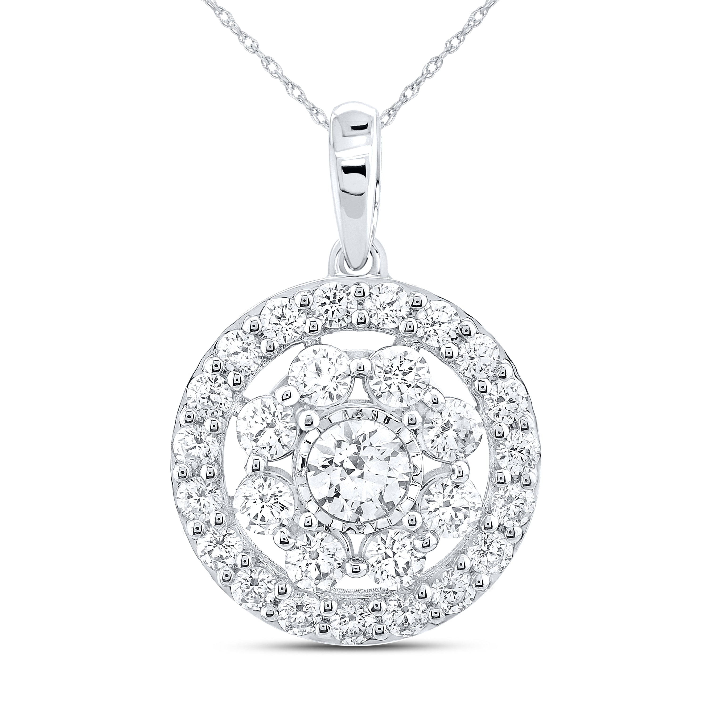 14KT WHITE GOLD 1.20 CTW FASHION LAB DIAMOND PENDANT