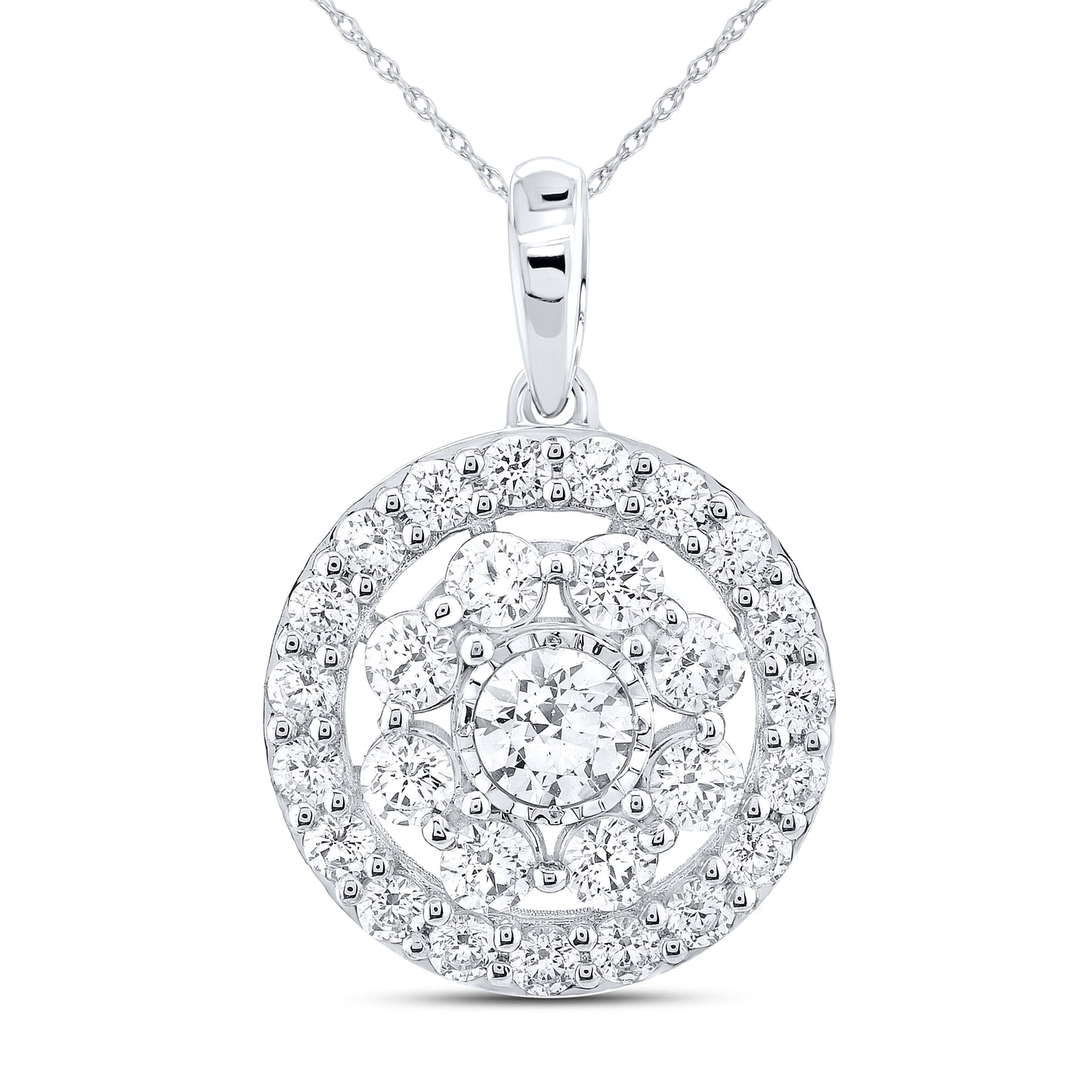 14KT WHITE GOLD 1.20 CTW FASHION LAB DIAMOND PENDANT